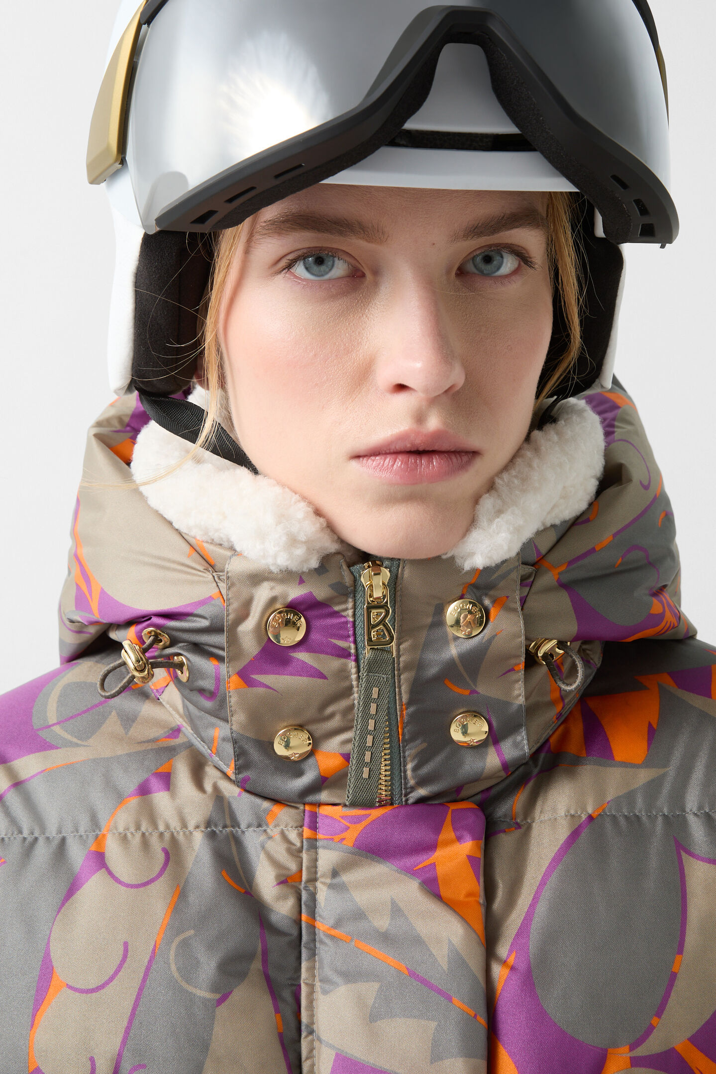 Doudoune de ski Maja Vert olive/violet/orange