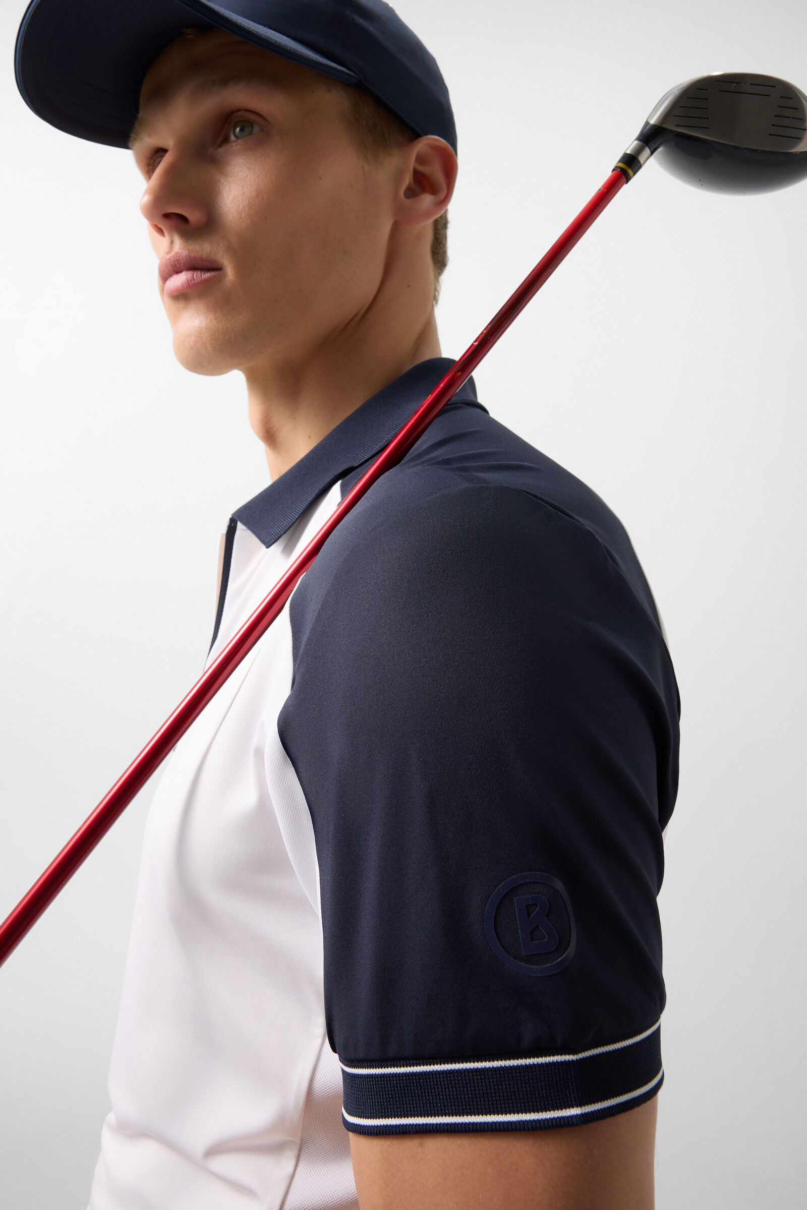 Fabius functional short-sleeved top White/navy blue