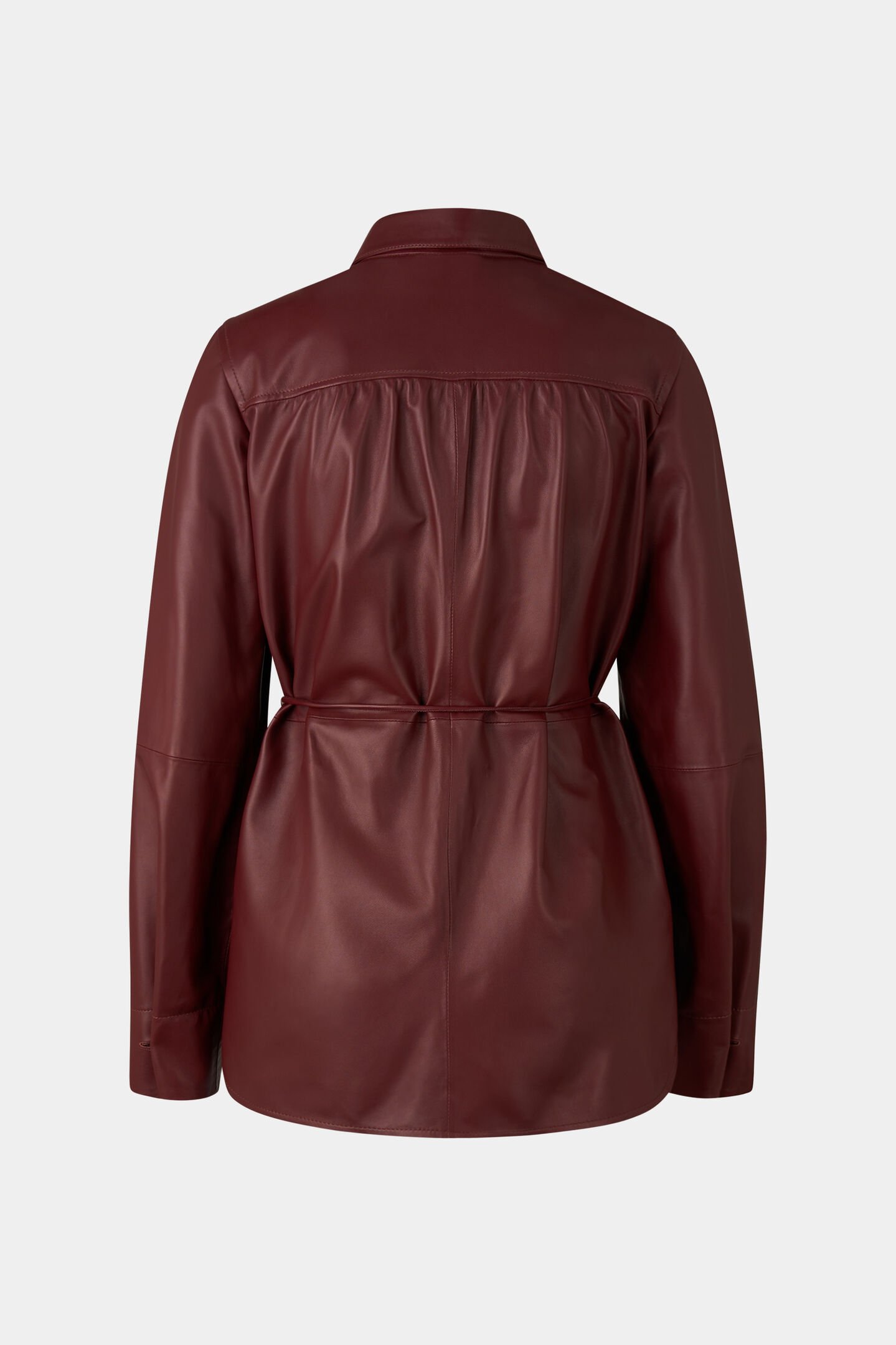 Lederbluse Ariela Weinrot