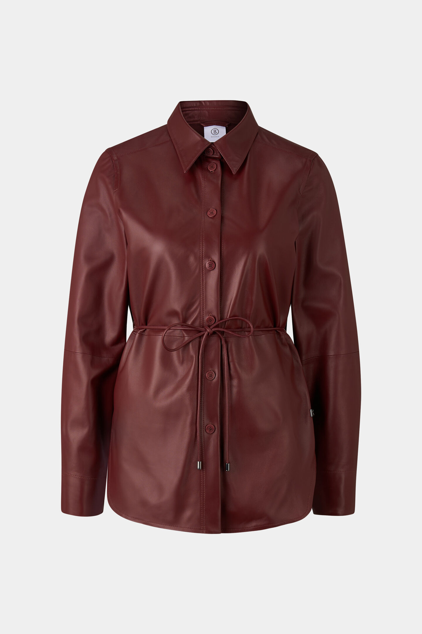 Lederbluse Ariela Weinrot