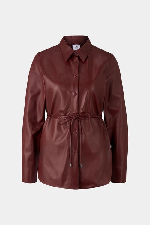 Lederbluse Ariela Weinrot