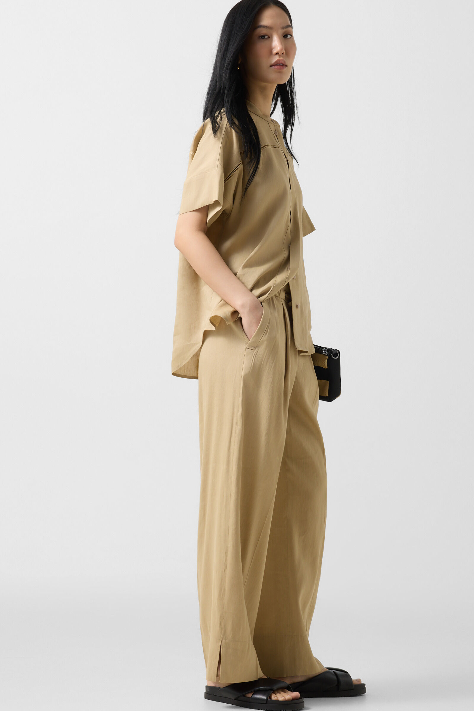 Pleated trousers Candy Camel