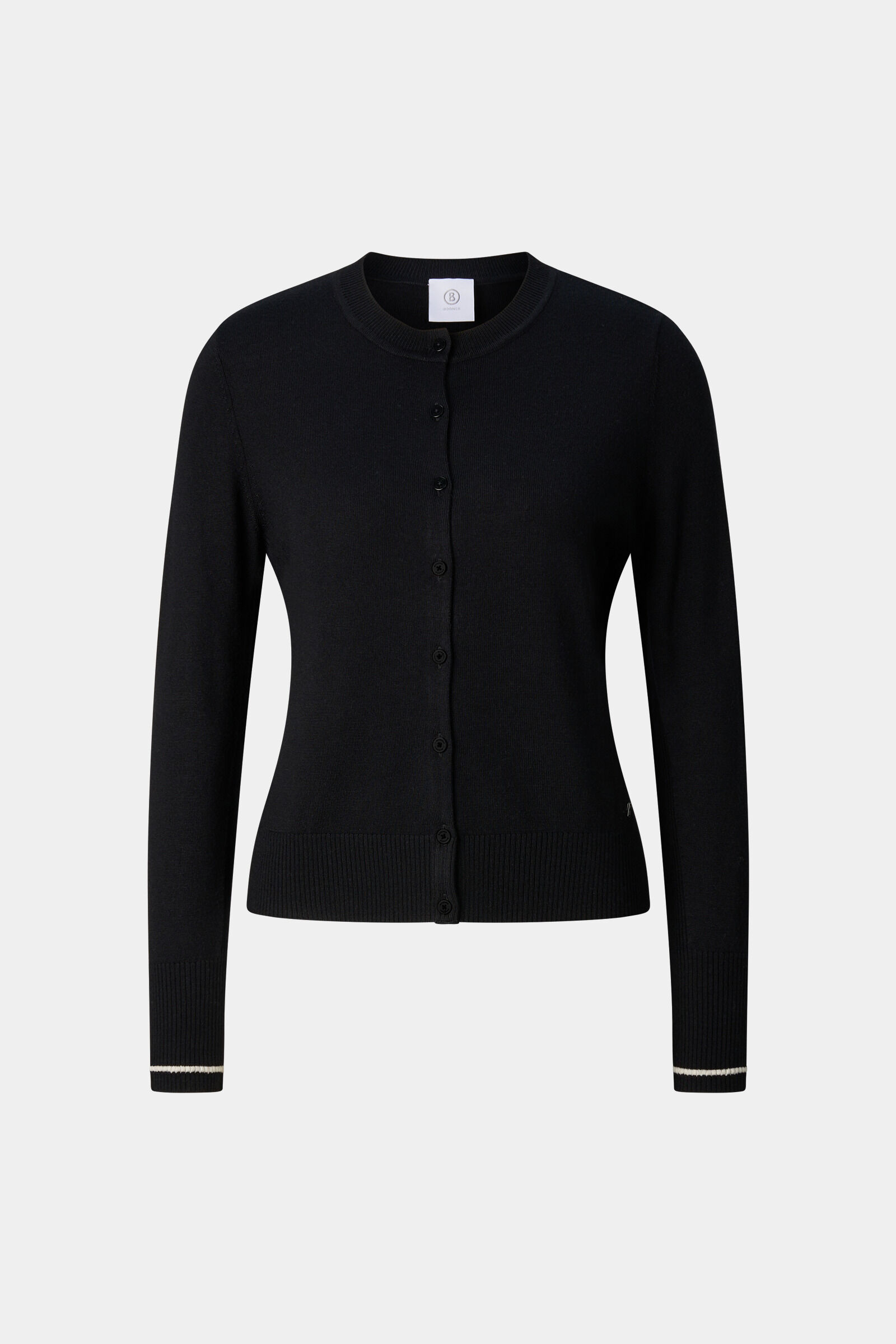 Azou virgin wool and silk knit jacket Black