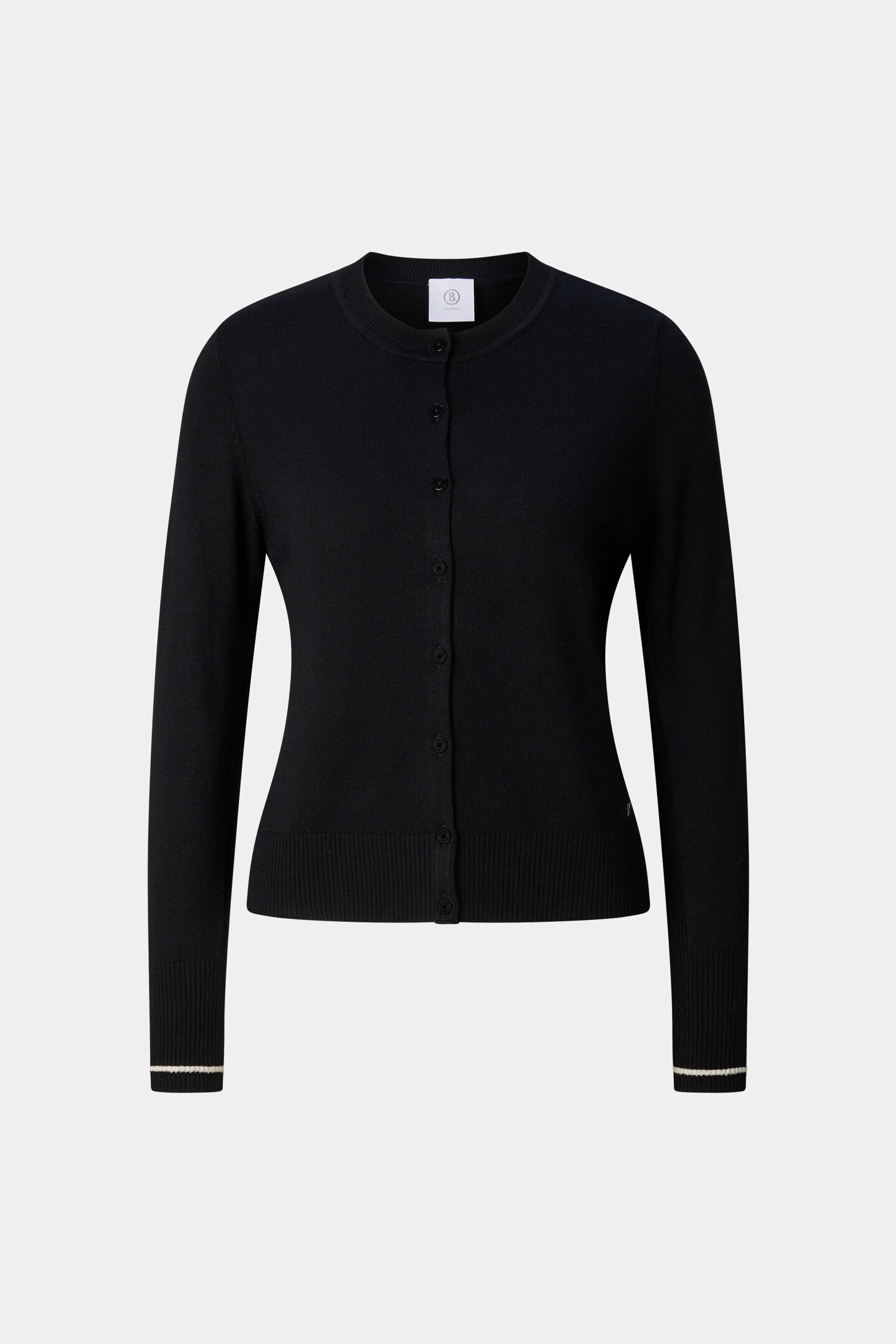 Azou virgin wool and silk knit jacket Black