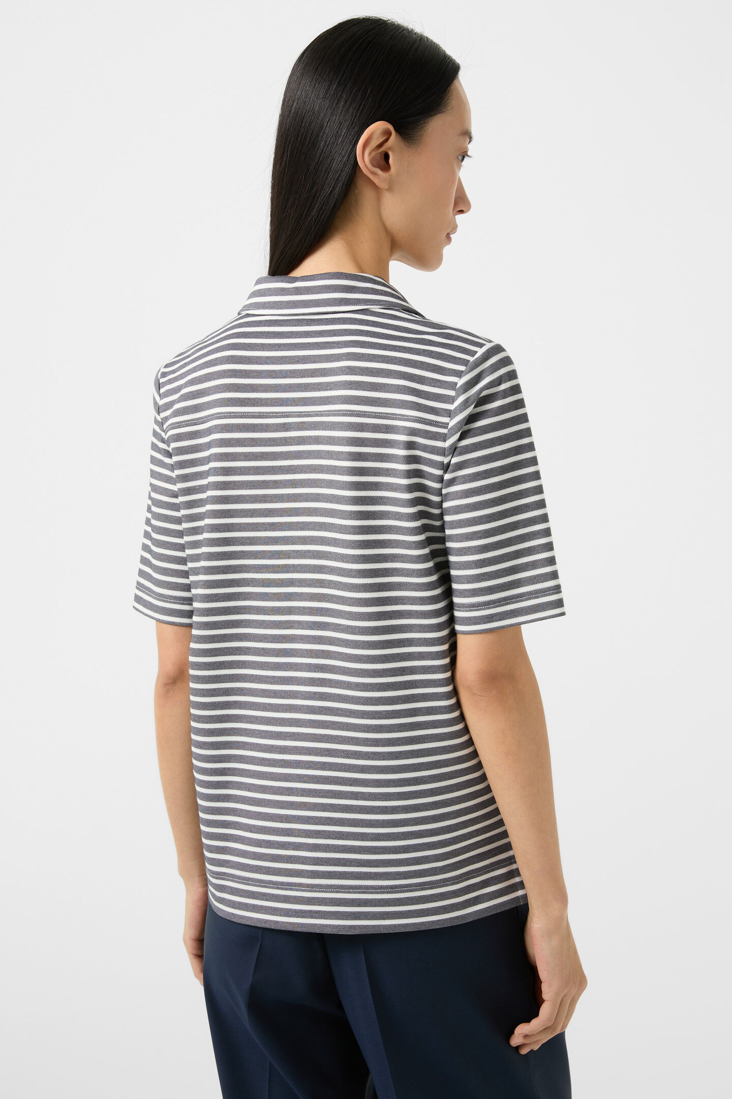 Polo-Shirt Peony Navy-Blau/Off-White