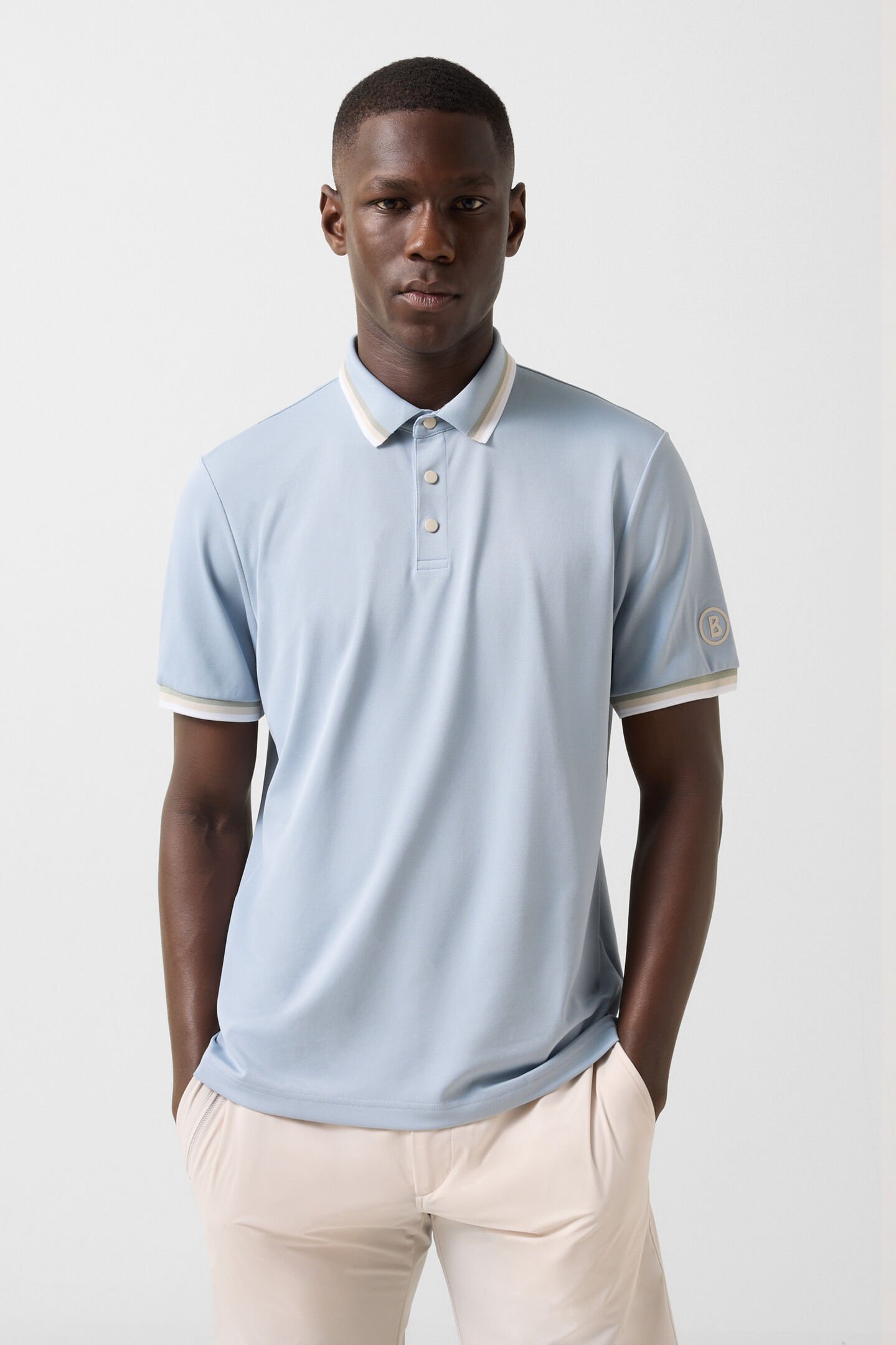 Arik functional short-sleeved top Misty blue