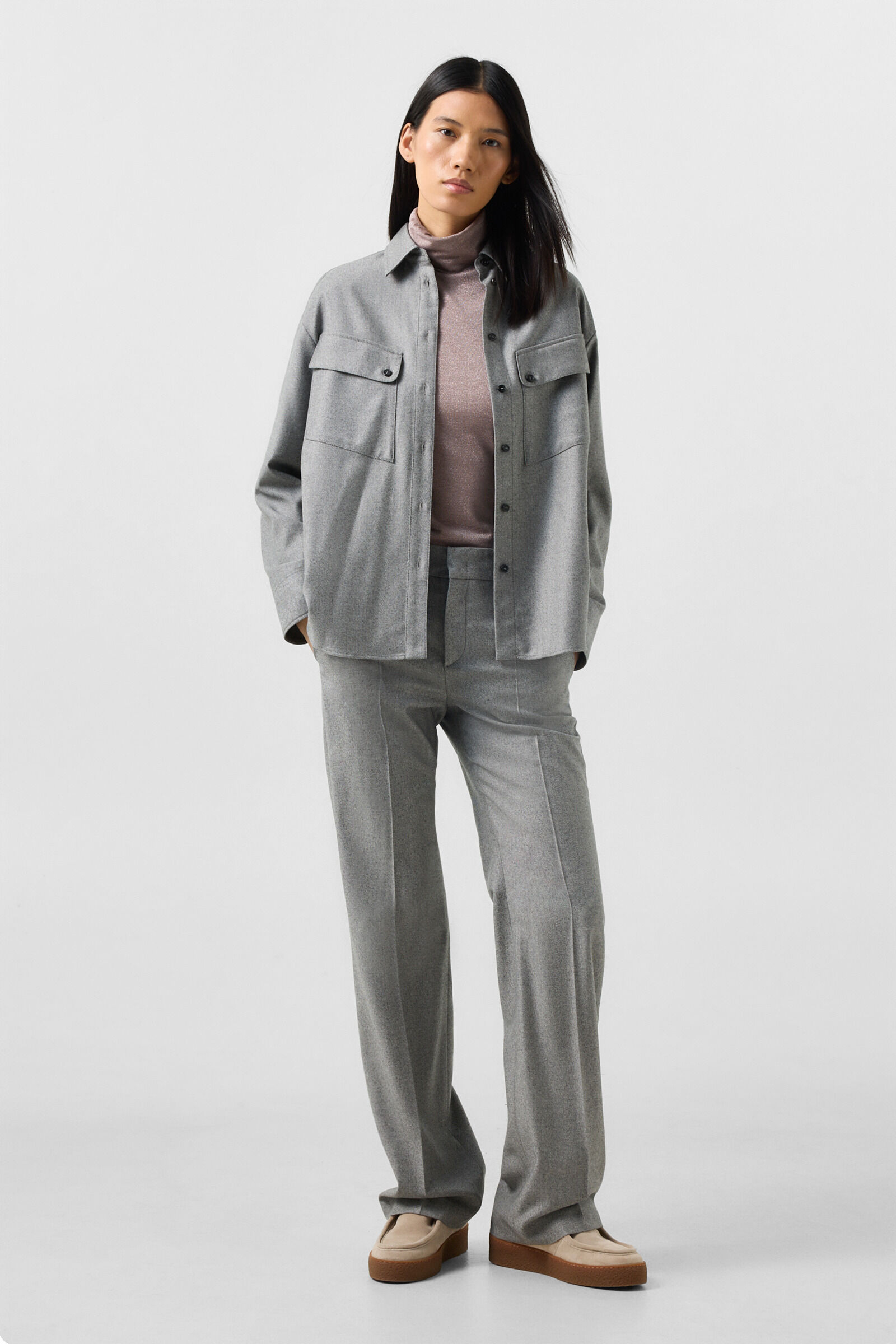 Schurwoll-Hose Jody Grau
