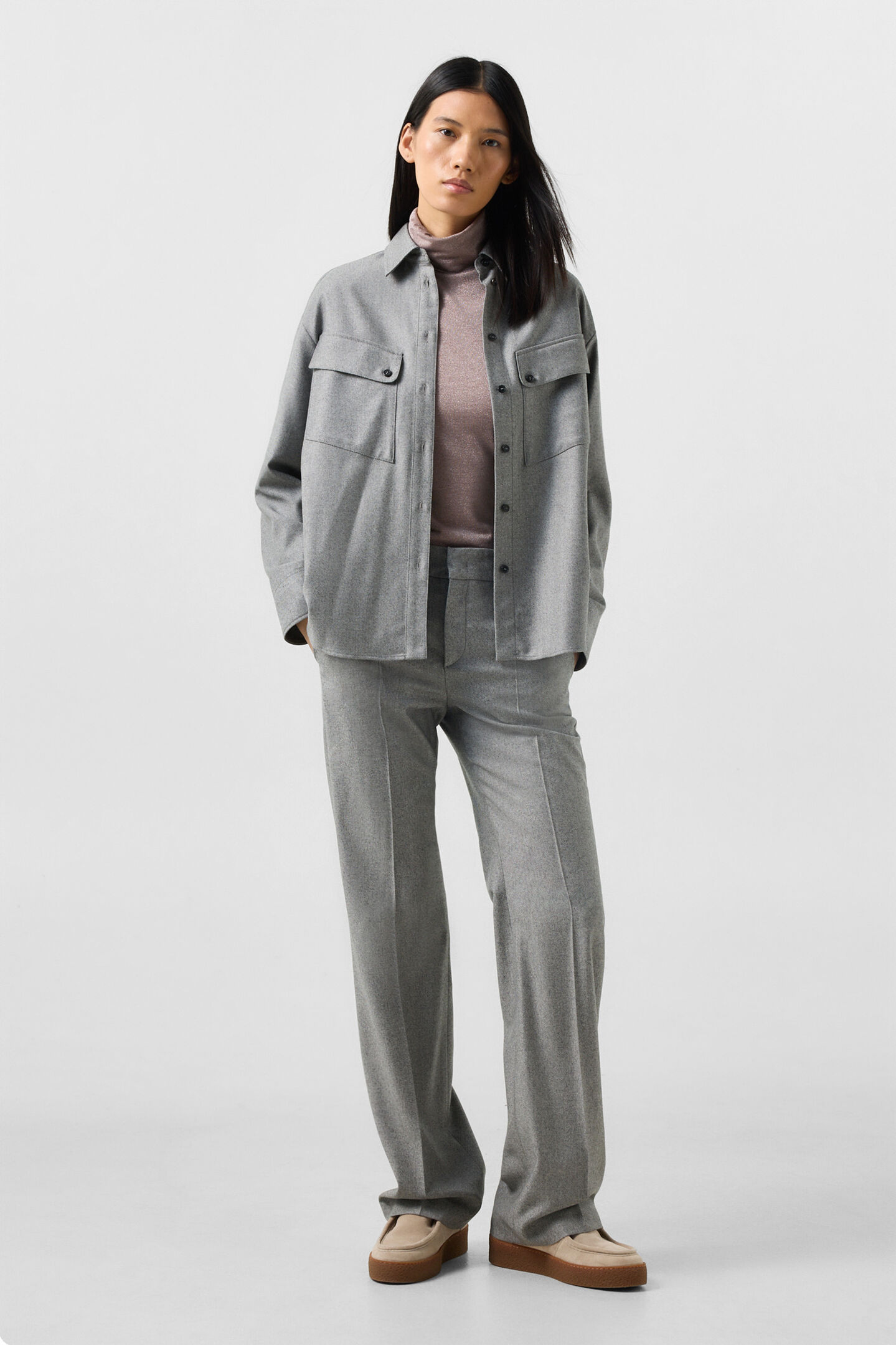 Schurwoll-Hose Jody Grau