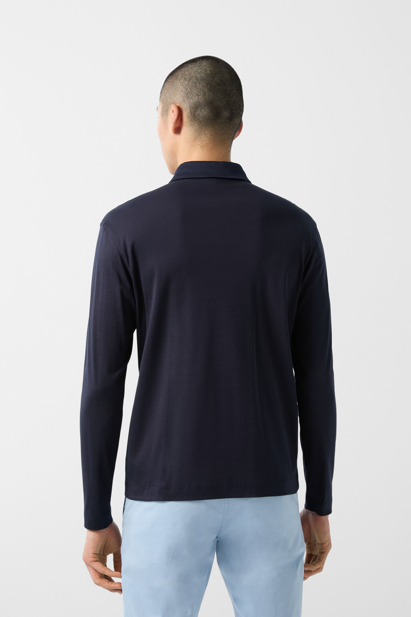 Mika Longsleeve polo shirt Navy blue