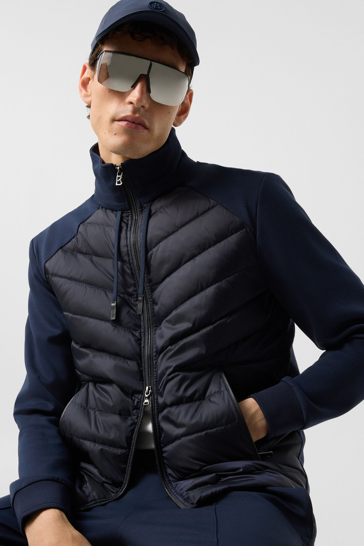 Baker down jersey jacket Navy blue