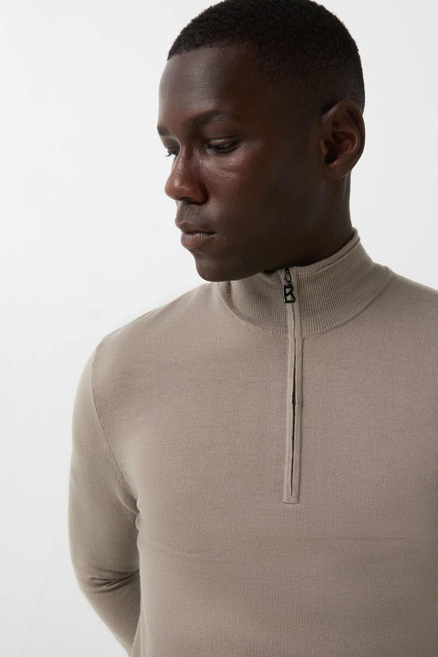 Ouri fine knit troyer Taupe