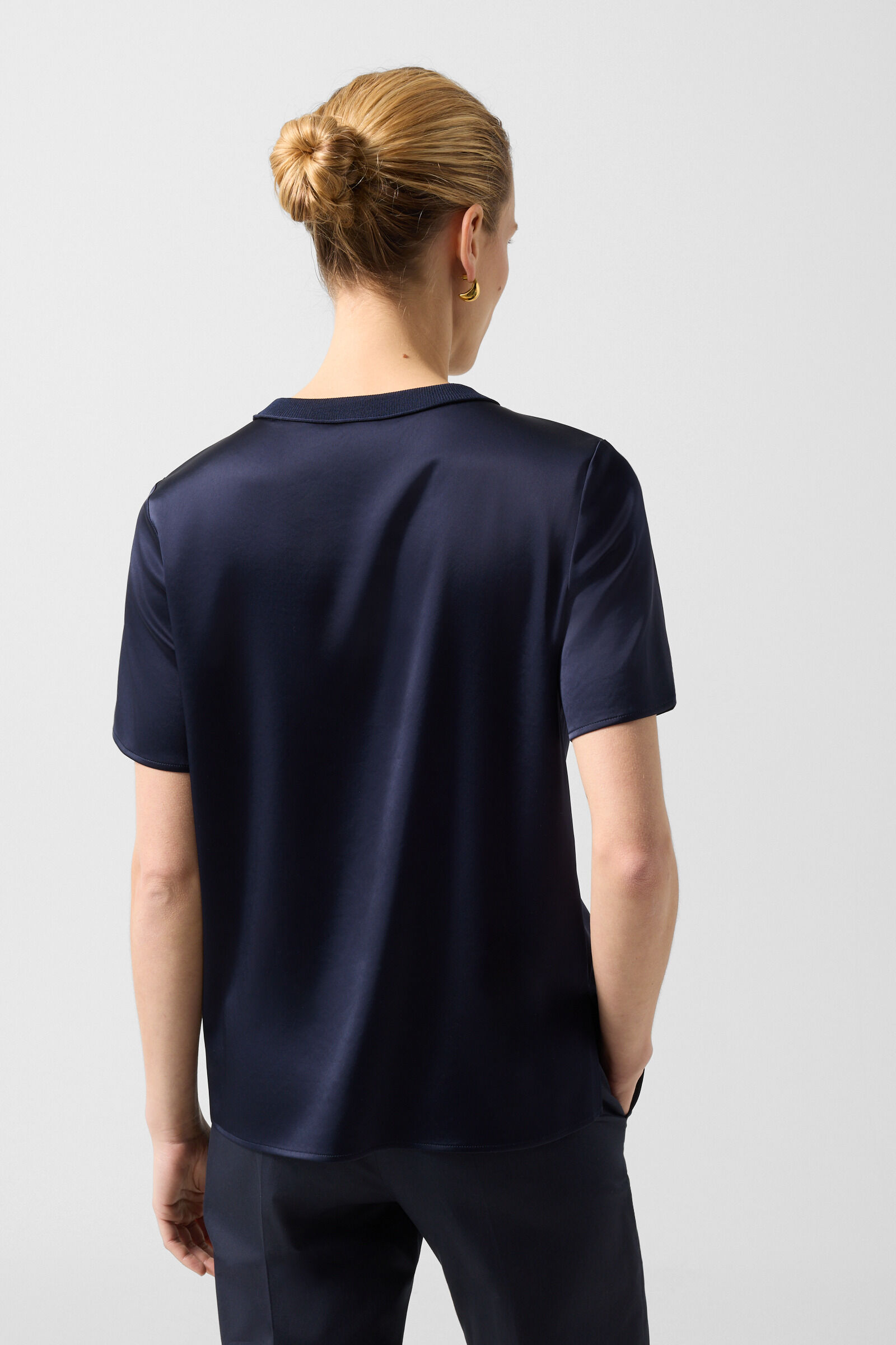 Satin shirt Dylan Navy blue