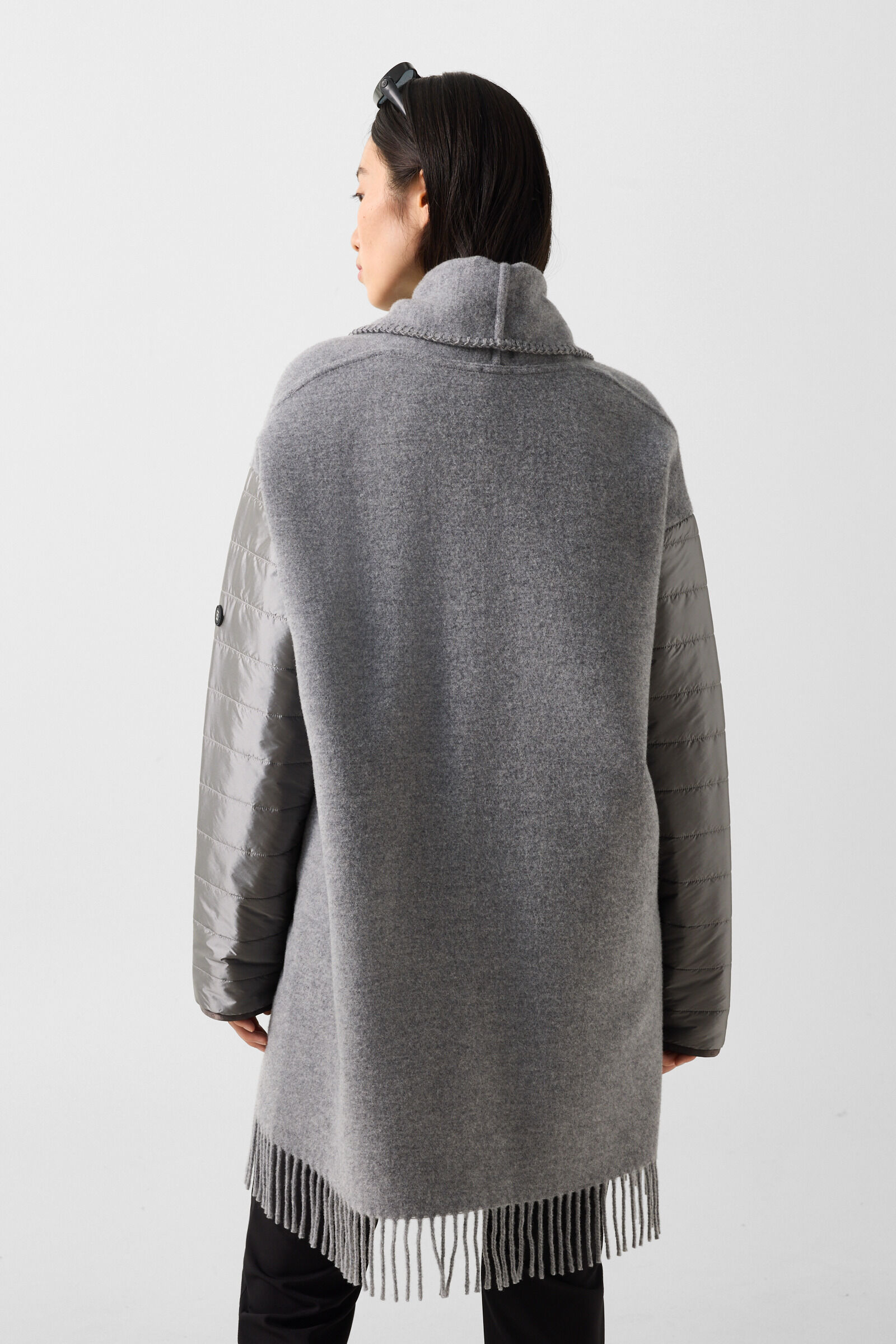 Wool Mix Poncho Grey