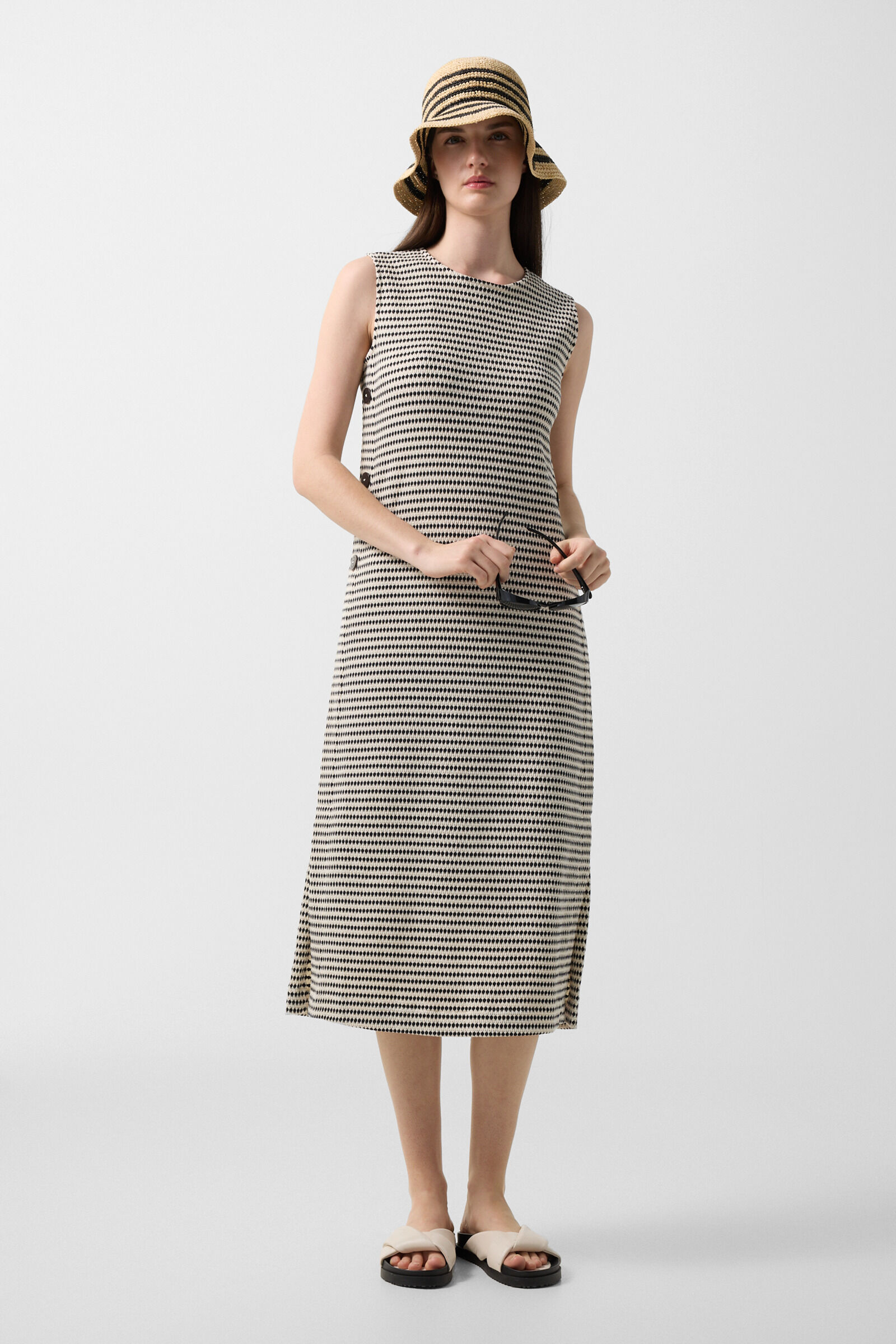 Kleid Samira Schwarz/Off-White