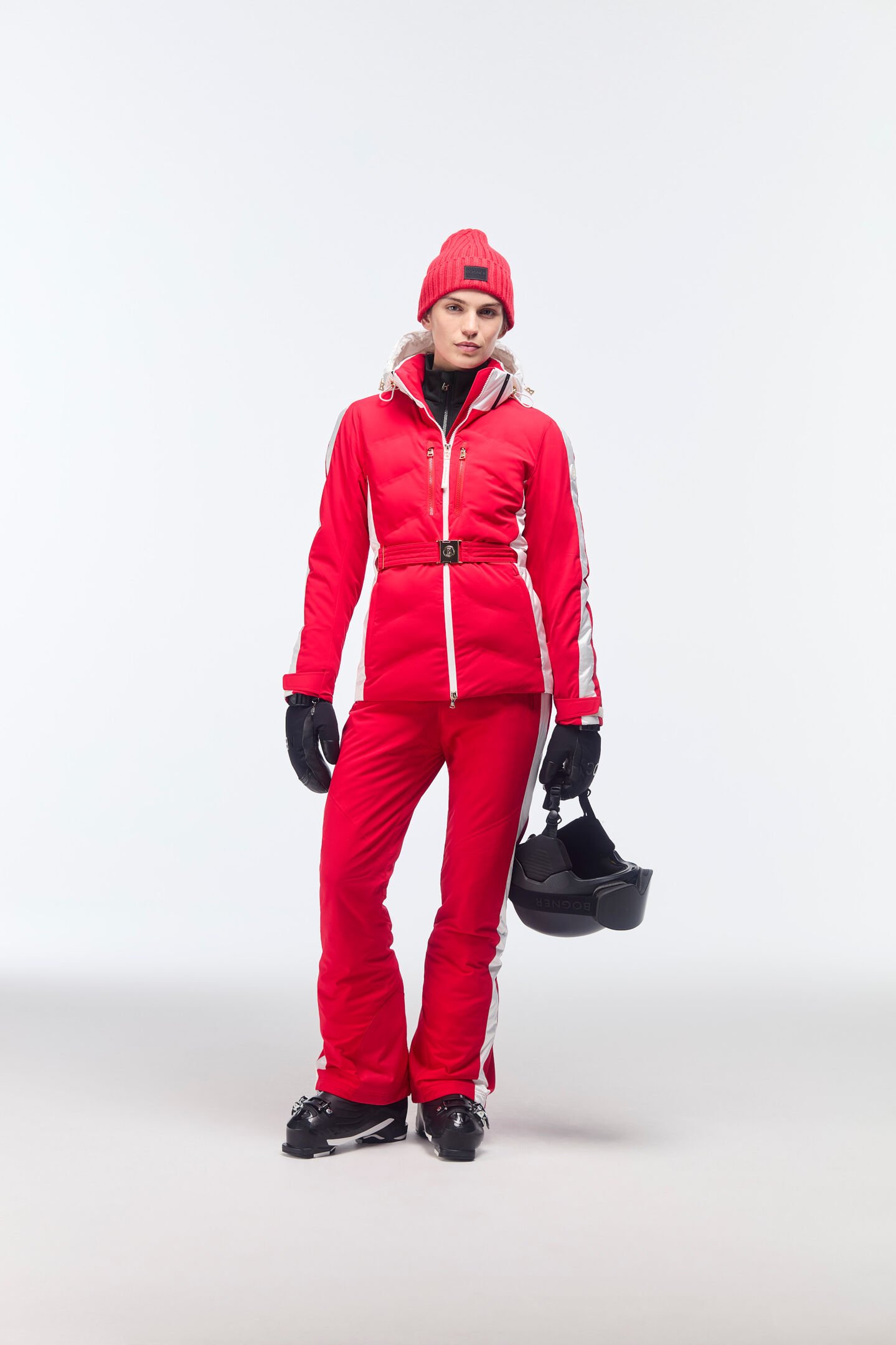Gewatteerde jas Kira Rood/Wit