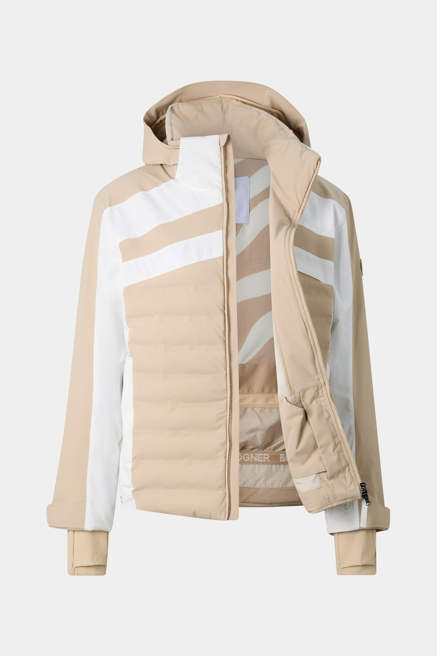Skijacke Felis Camel/Wei&szlig;