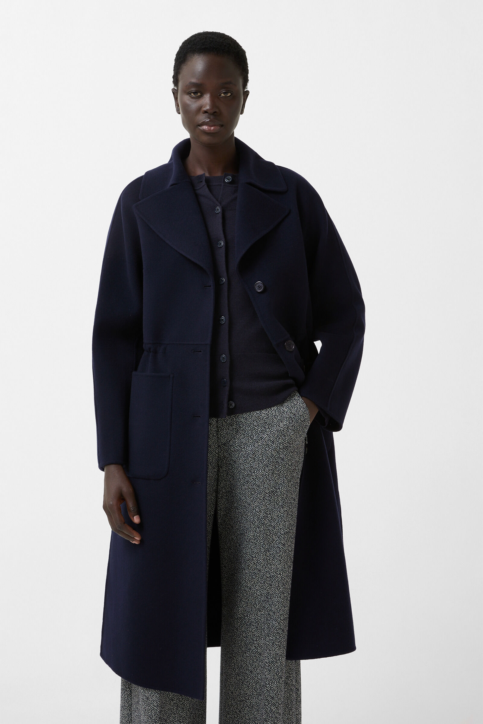 Wollmantel Imani Navy-Blau