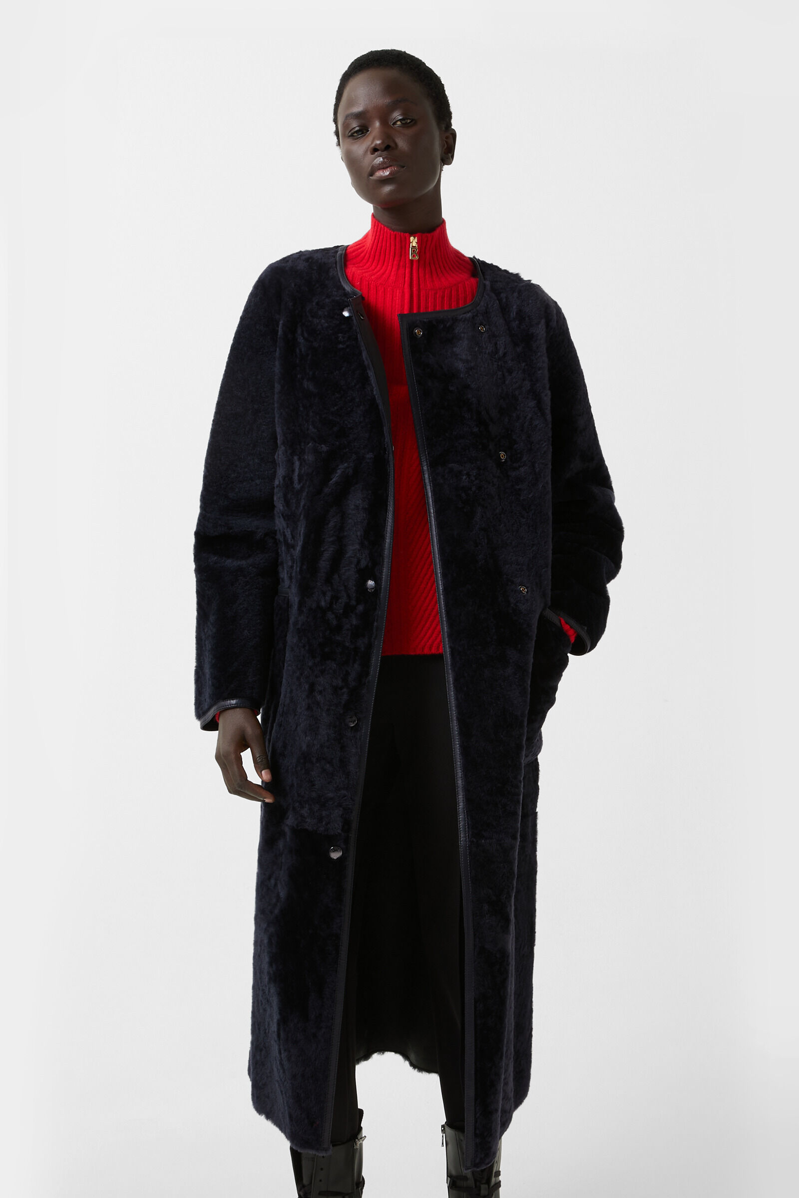 Peyton lambskin coat Anthracite