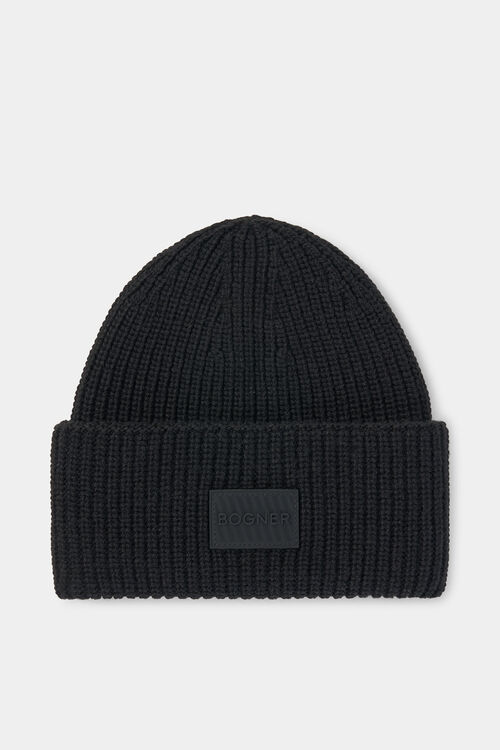 Larahk Virgin Wool and Knitted Cashmere Hat Black