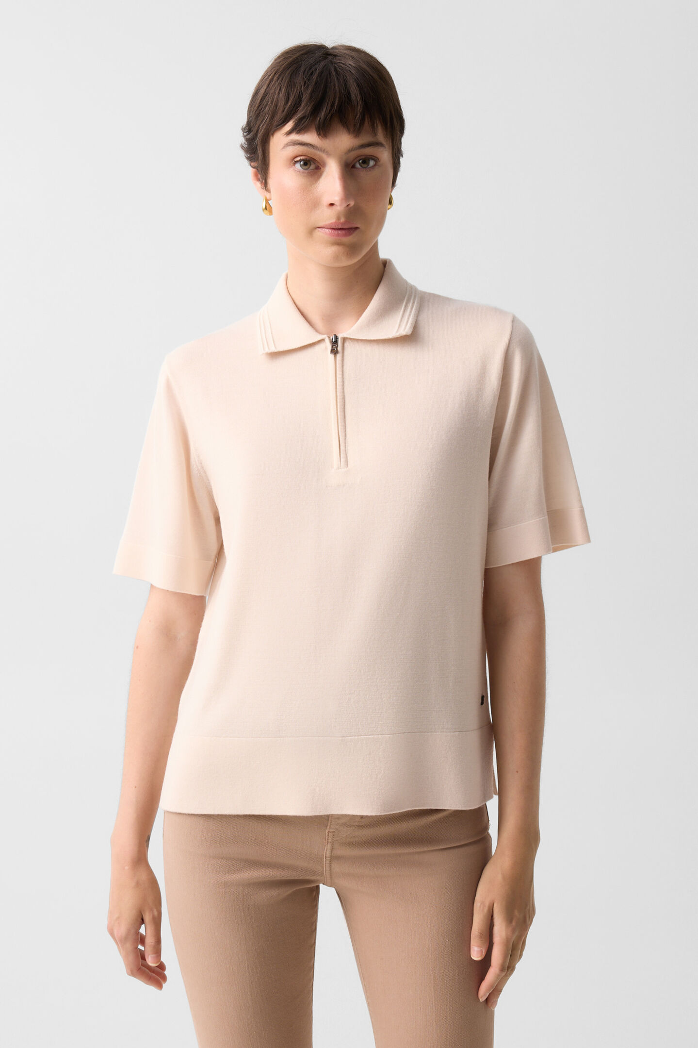Maureen virgin wool polo shirt Cream