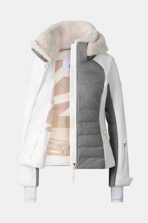Linn Down Ski Jacket Light Gray/Off-White