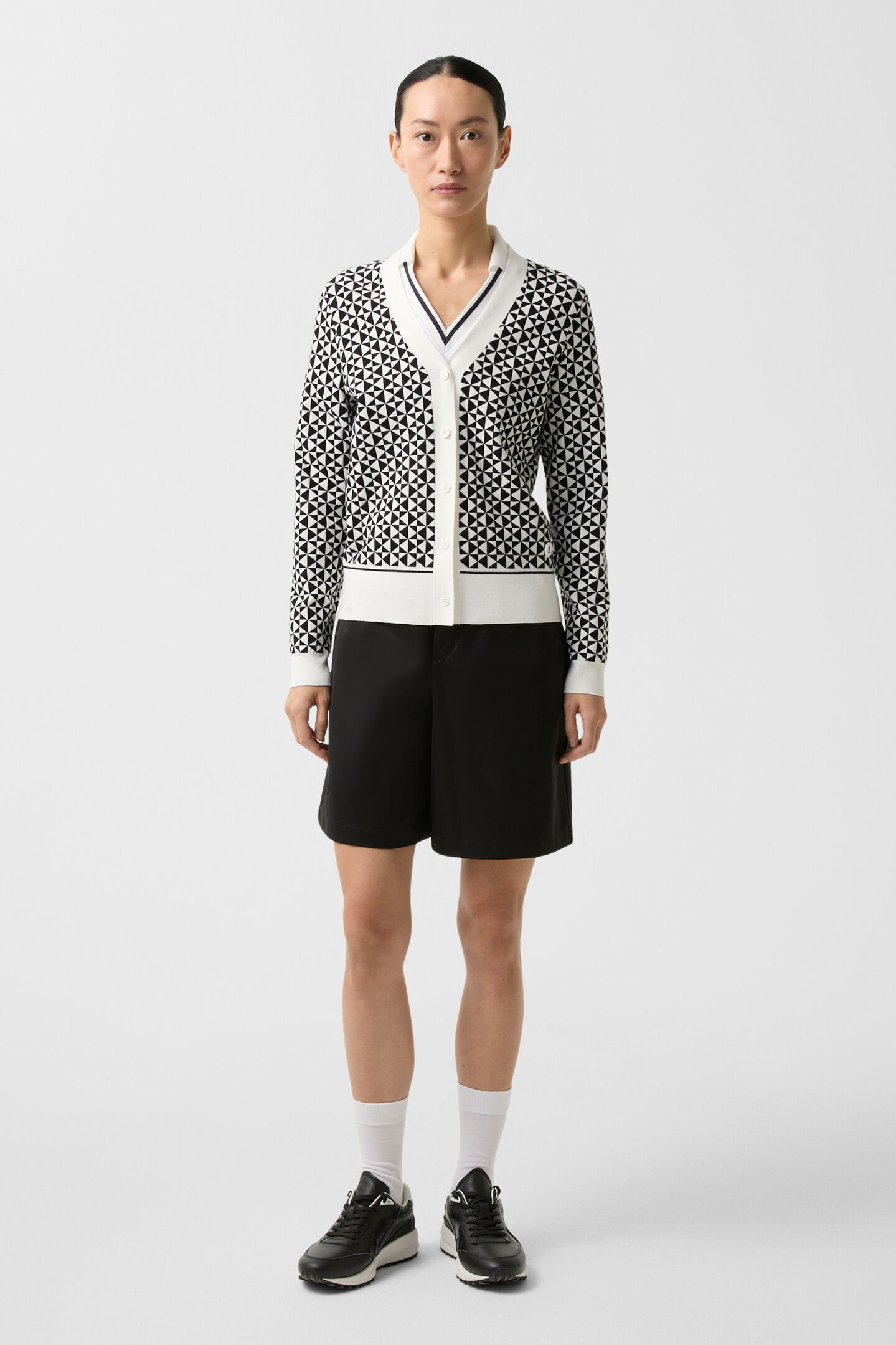 Knit jacket Ina Black/Off-White