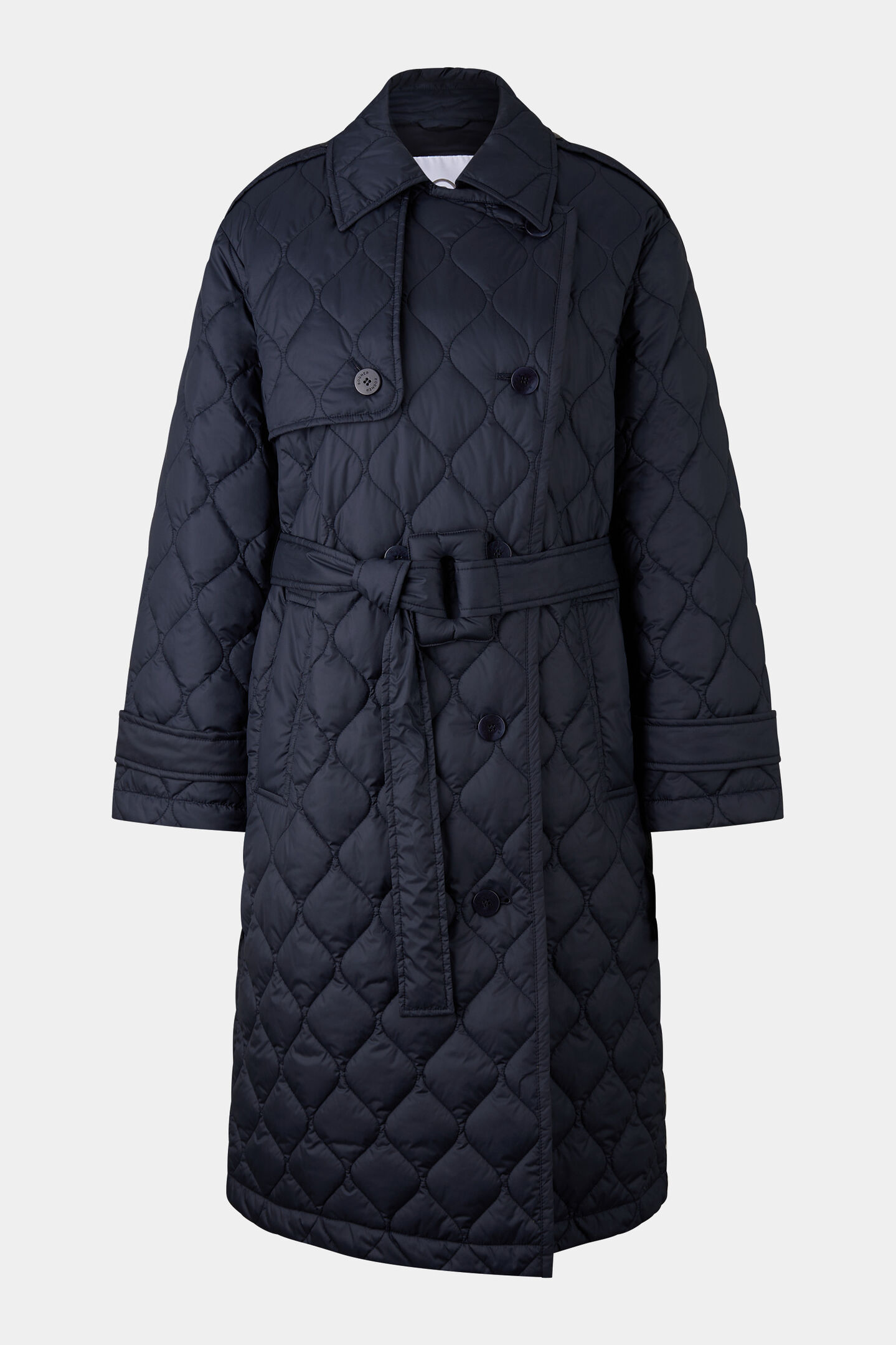 Quilted trench coat Ivory Navy blue