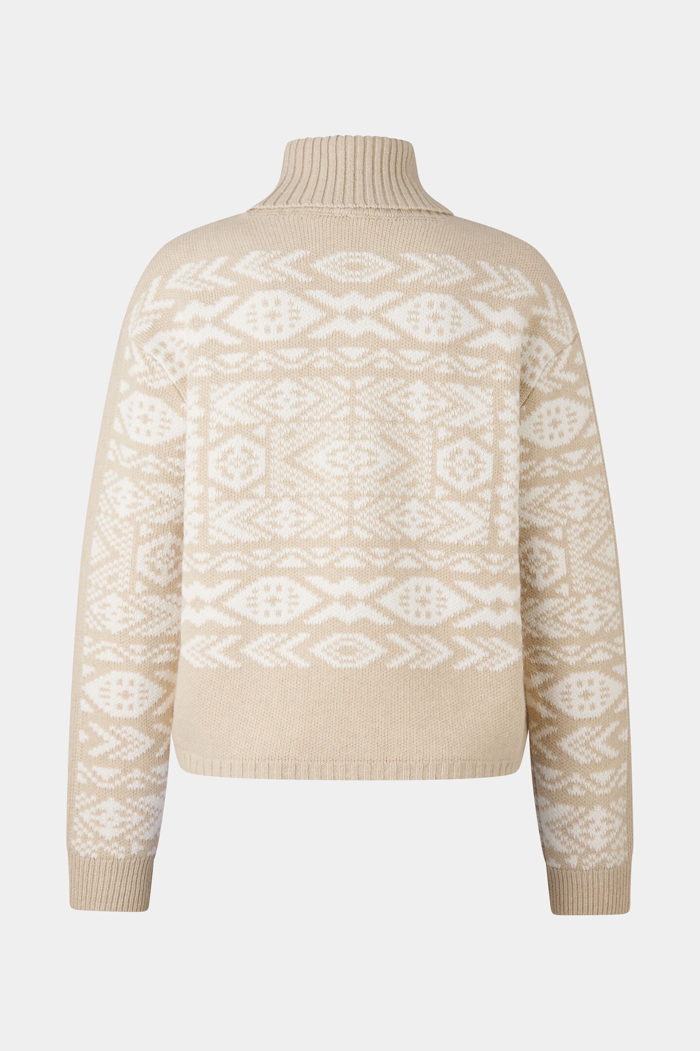 Jacquard-Pullover Nadin Beige/Weiß