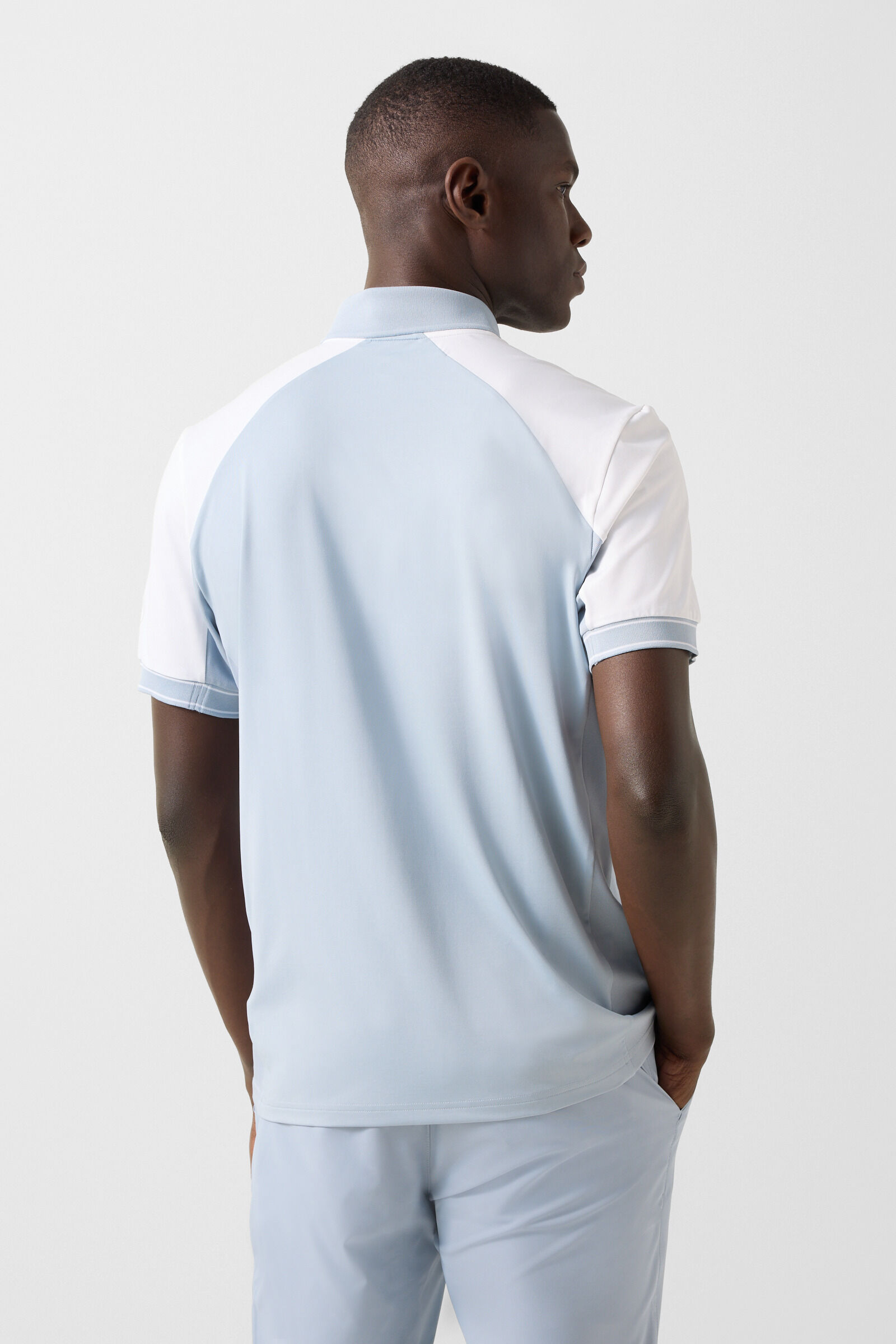 Fabius functional short-sleeved top Misty blue/white