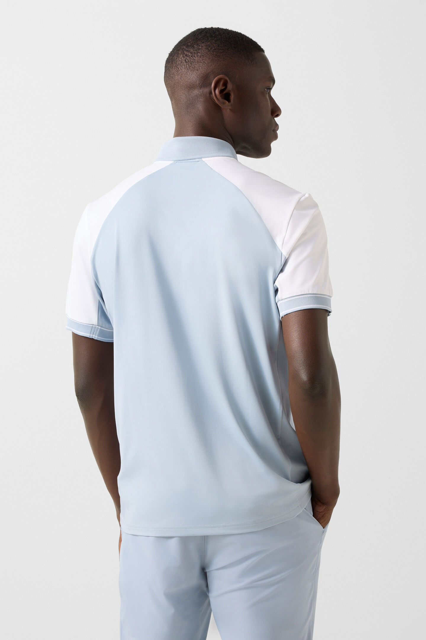 Fabius functional short-sleeved top Misty blue/white