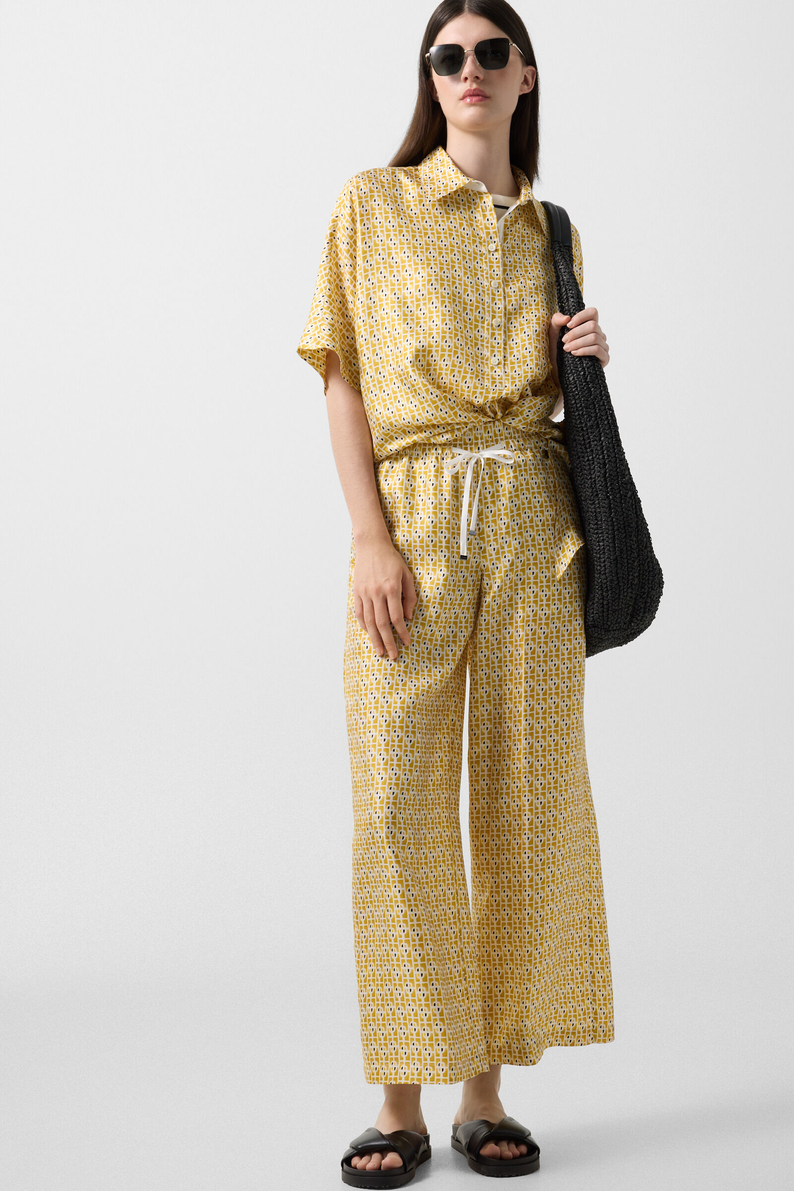 Elvira silk blouse Yellow/cream