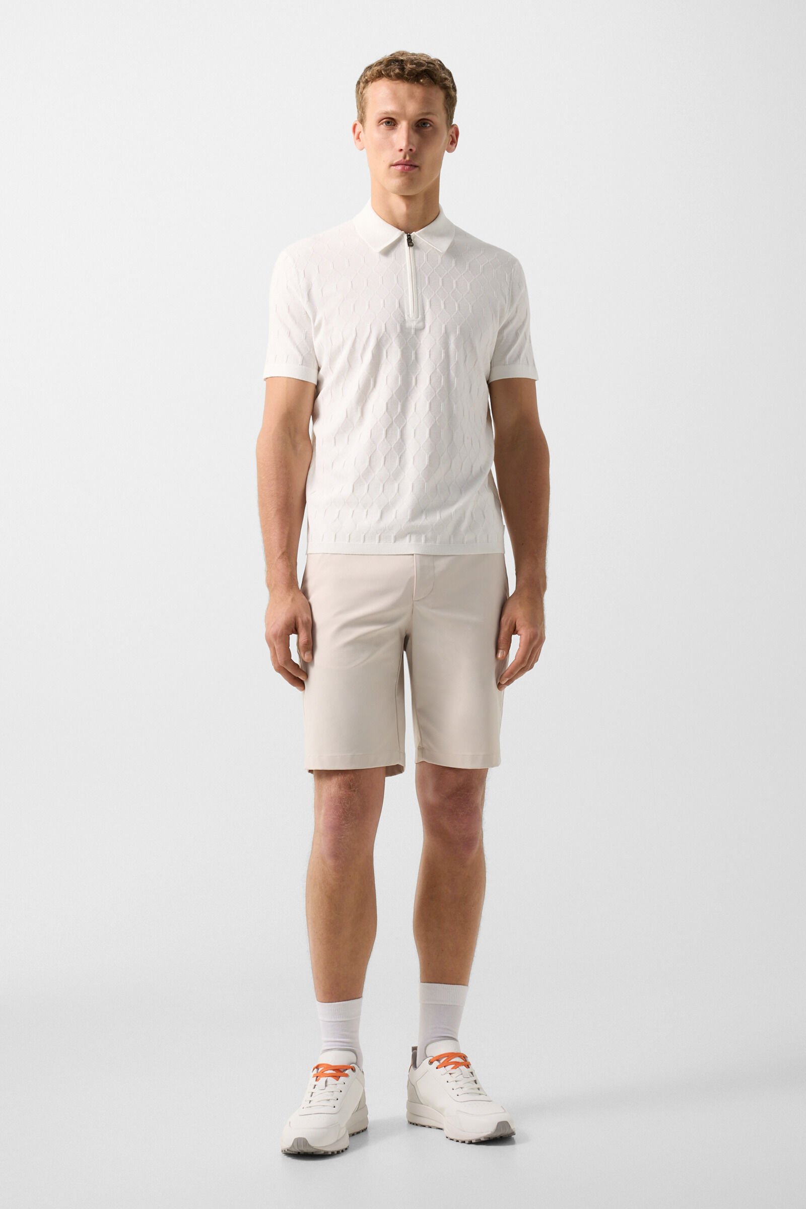 Strick-Polo-Shirt Maxim Off-White