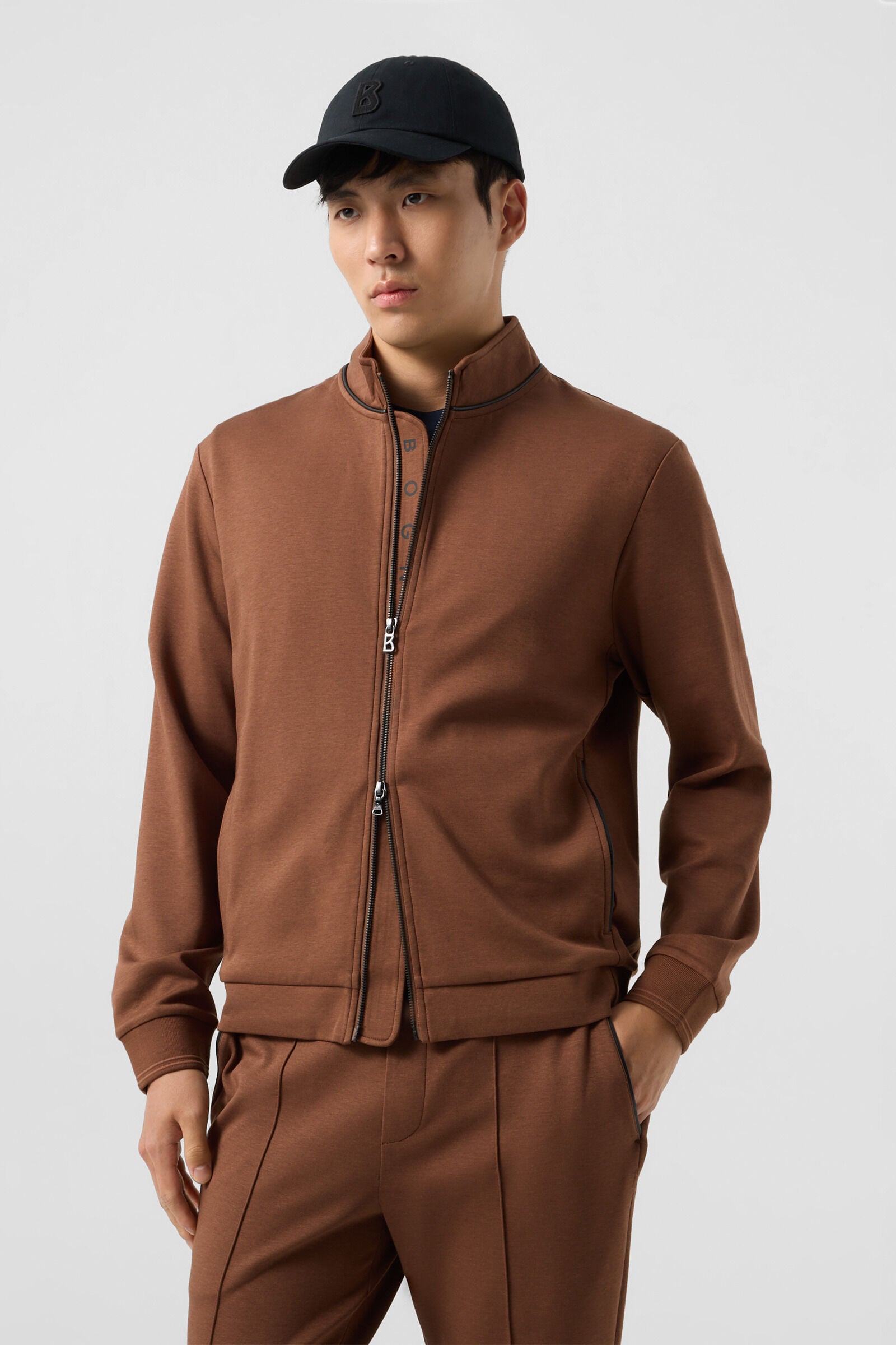 Spencer jersey jacket Brown