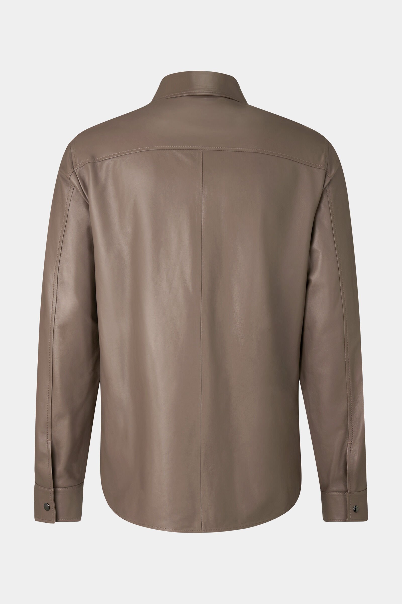 Leather overshirt Olli Mud