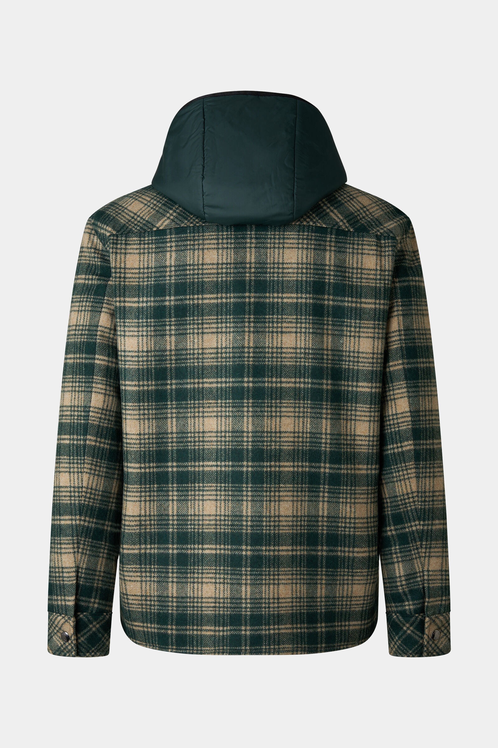 Flanell-Overshirt Larry Dunkelgr&uuml;n/Beige