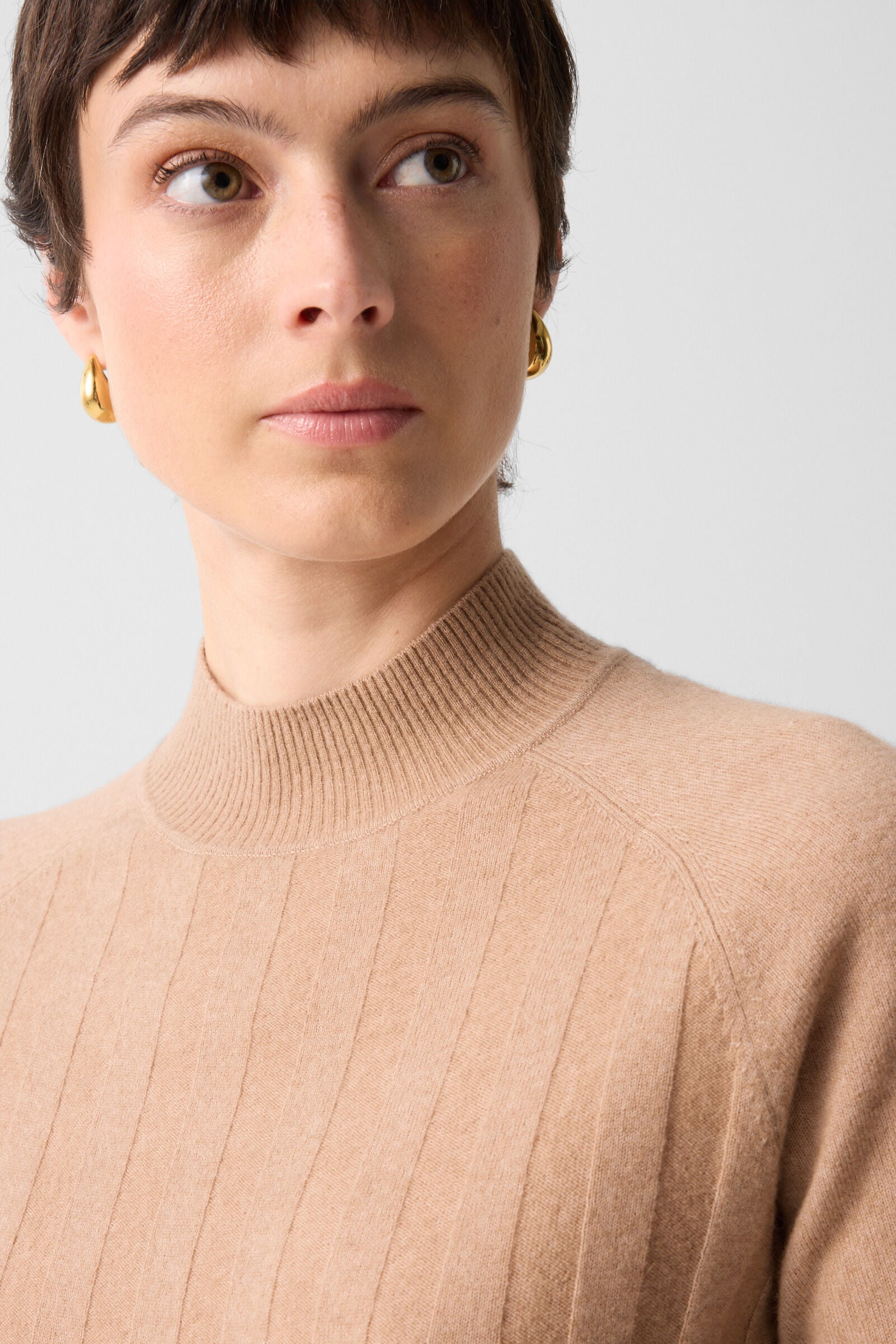 Schurwoll-Kaschmir-Shirt Tina Camel