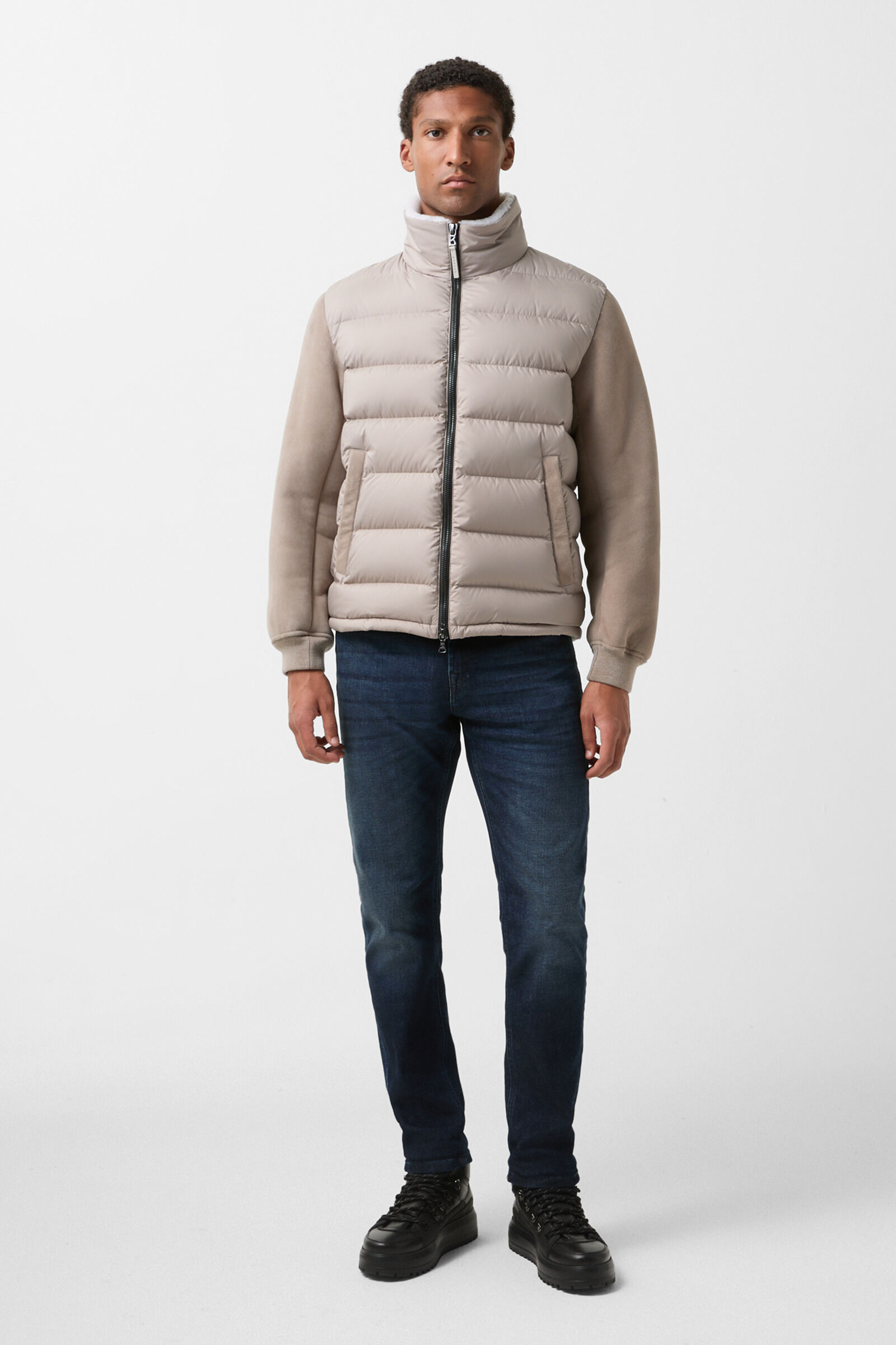 Aleco hybrid down jacket Greige