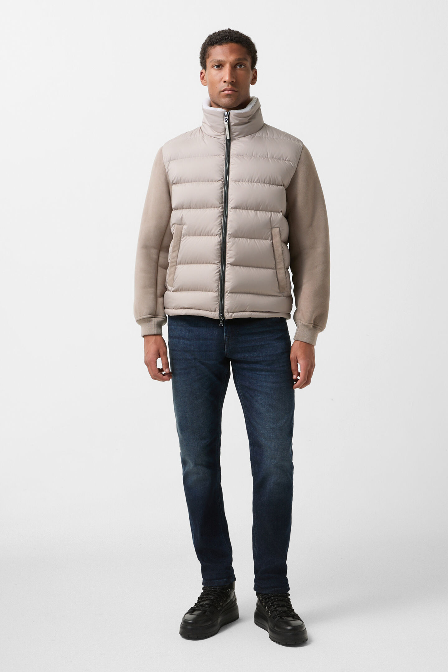 Aleco hybrid down jacket Greige