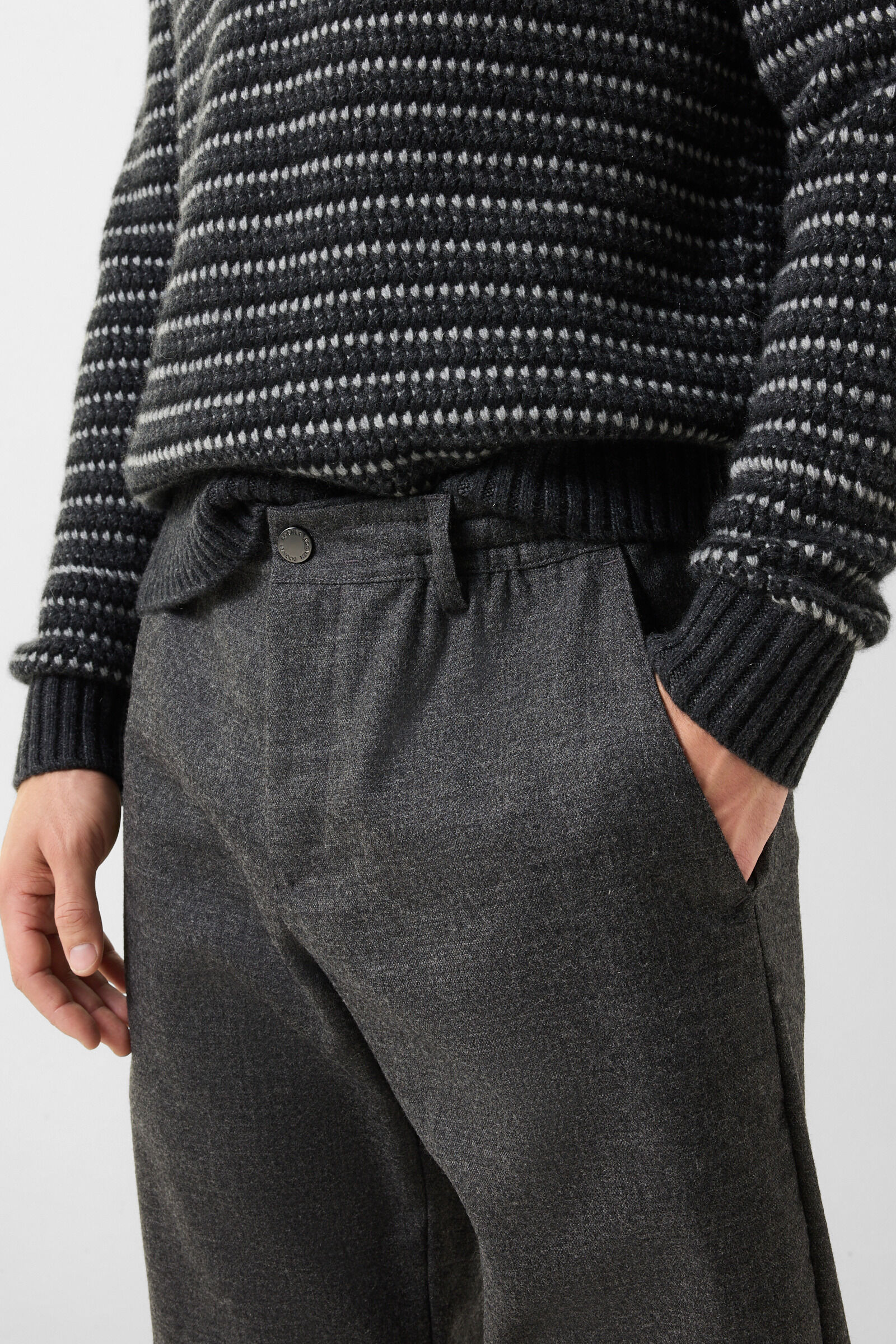 Apollo Cashmere Sweater Anthracite/Light Gray