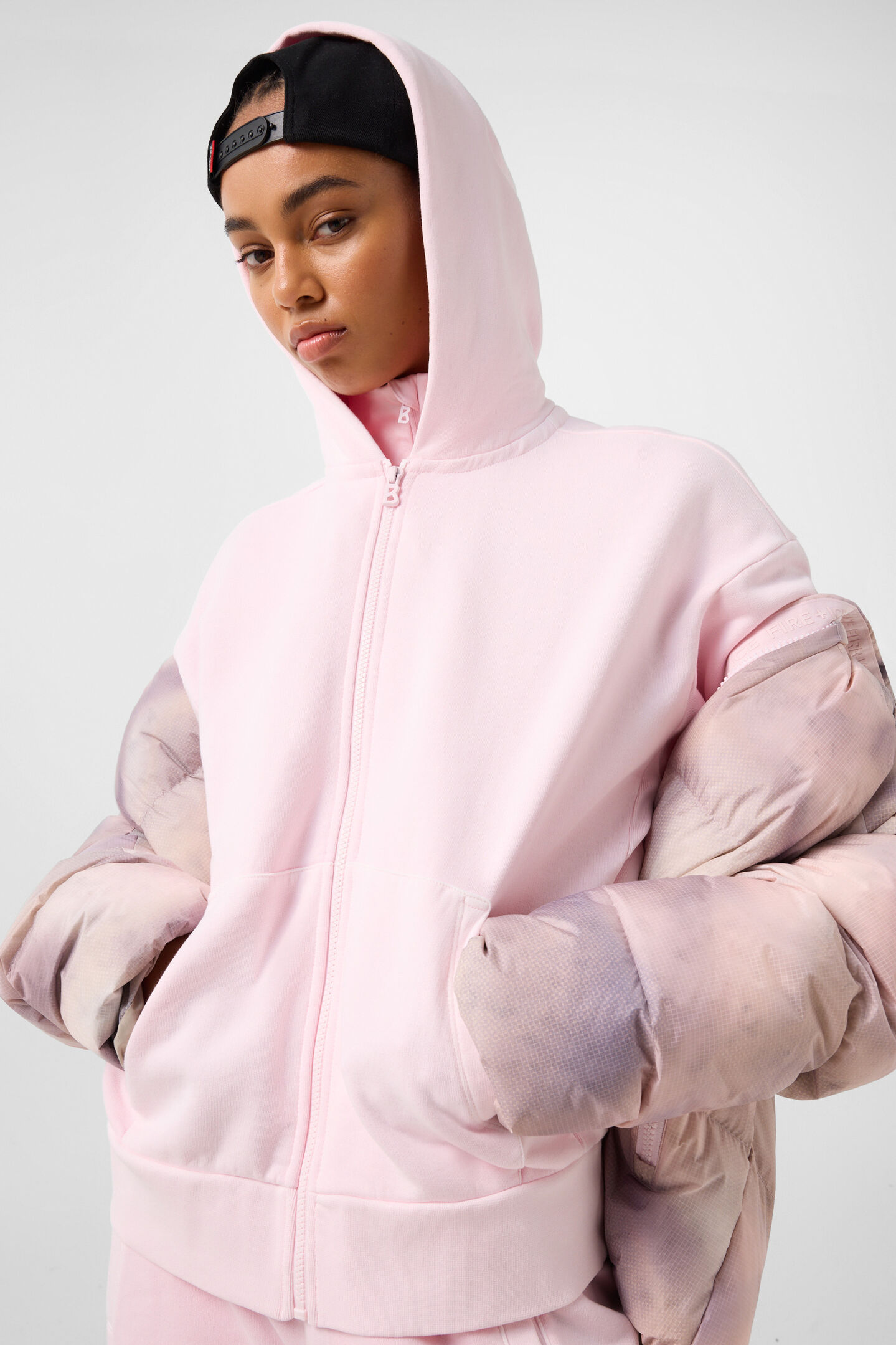 Ilona cotton hoodie jersey jacket Pink