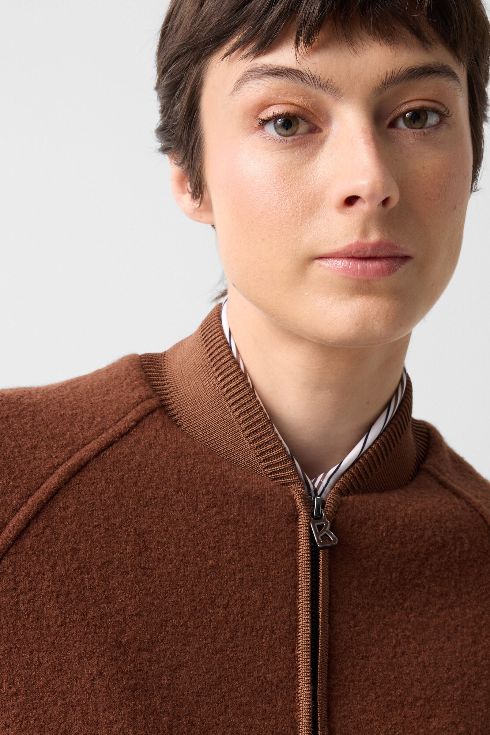 Editha woollen blouson Brown