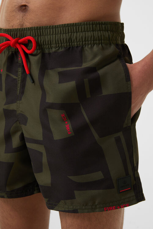 Badeshorts Nelson Oliv-Grün/Schwarz
