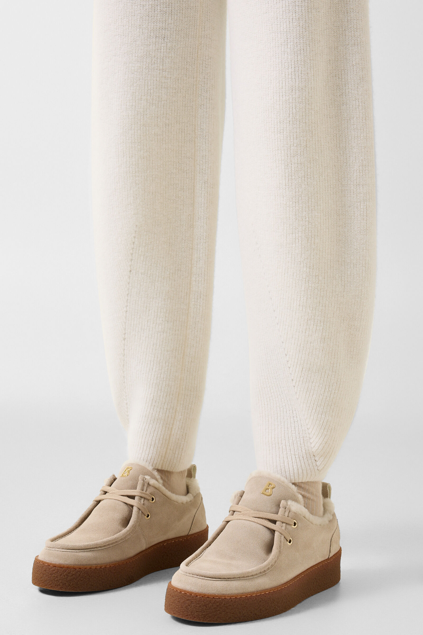 Schurwoll-Strickhose Luana Off-White