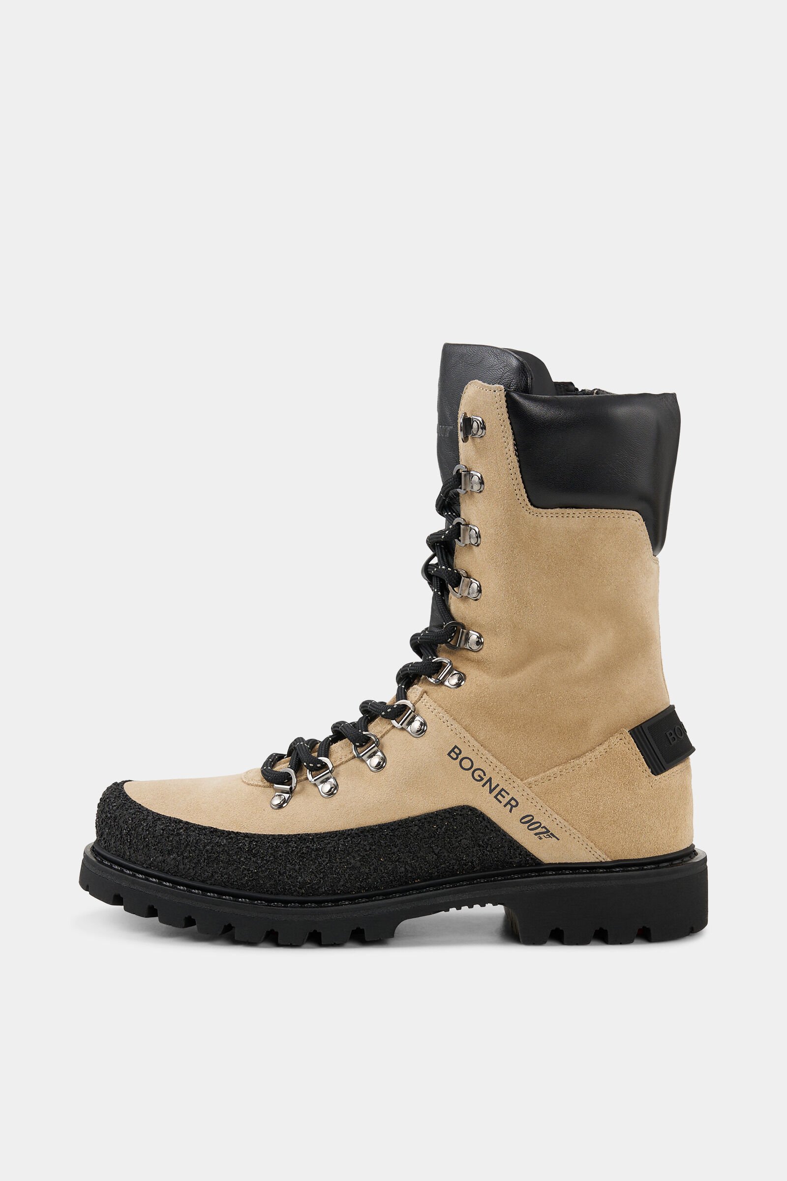 Lace-up boots Helsinki 007 with spikes Beige/black