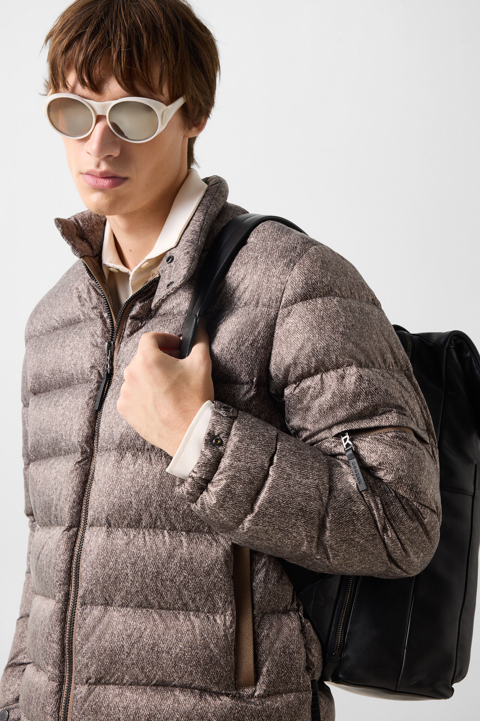 Hugh down jacket Taupe/Brown