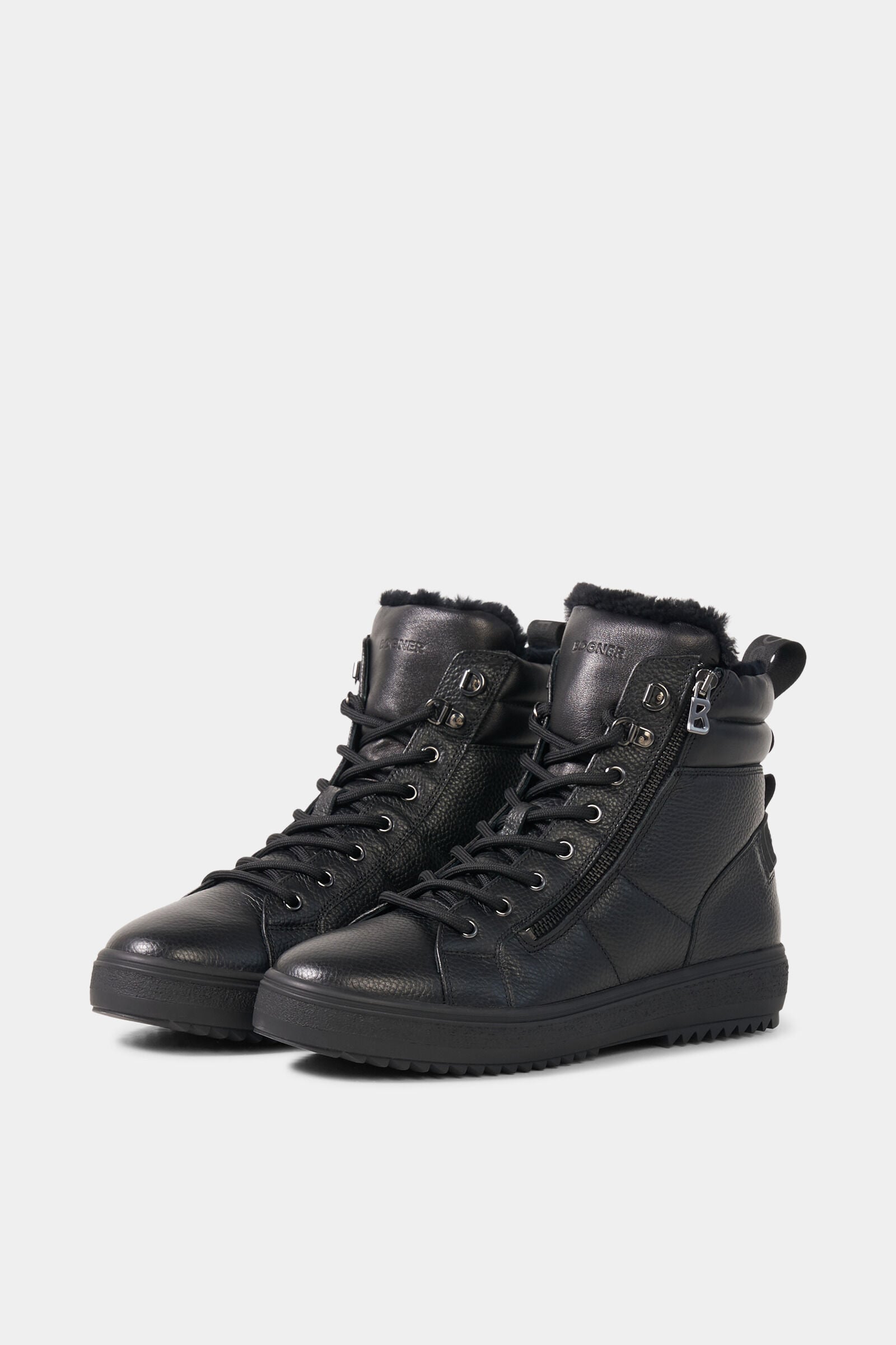 Anchorage lace-up boots with spikes Black