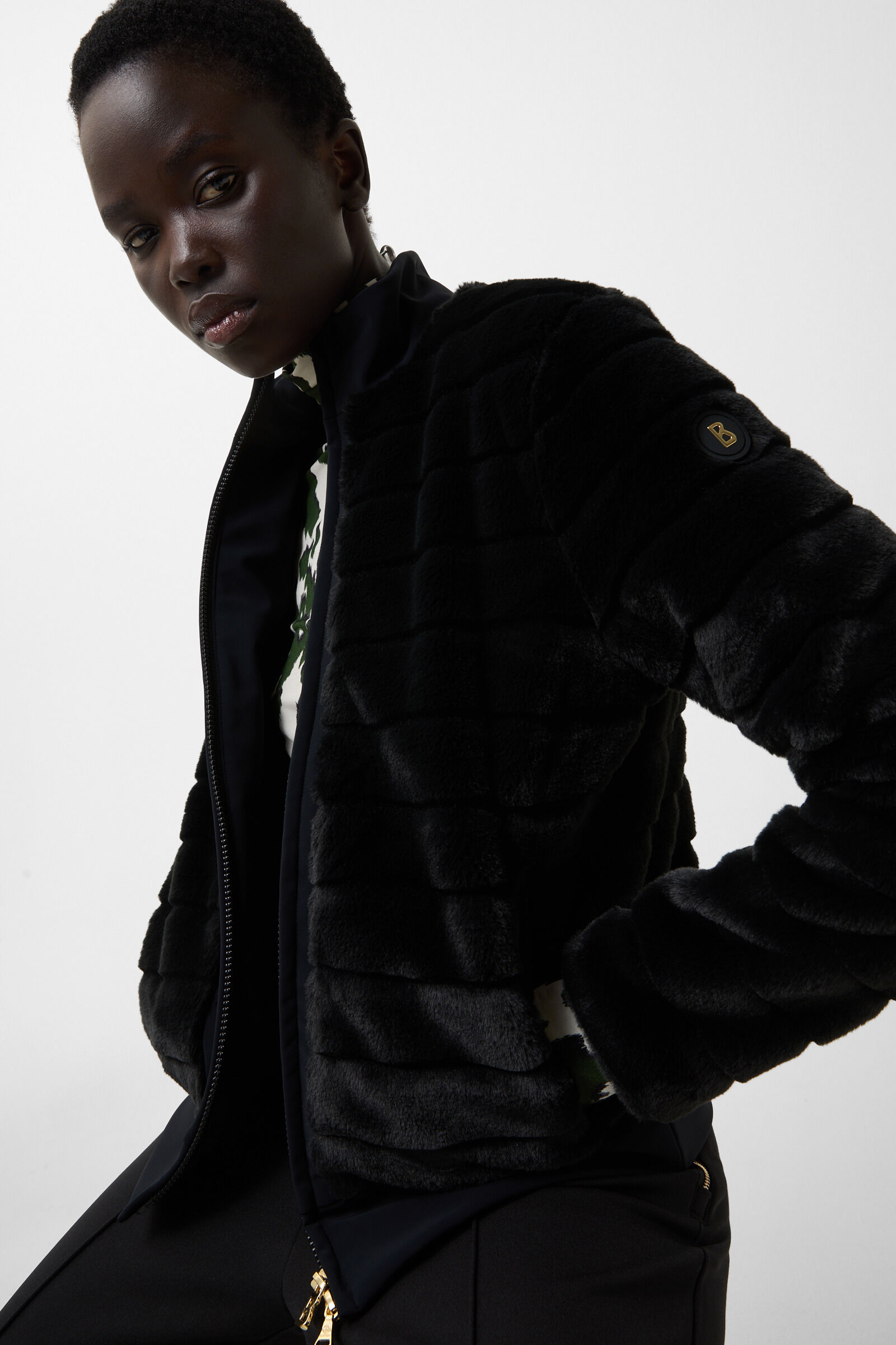 Katniss faux fur jacket Black