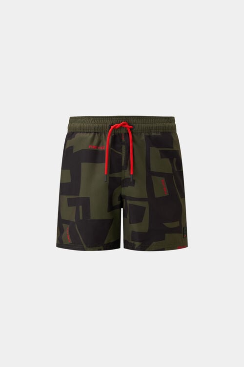 Badeshorts Nelson Oliv-Grün/Schwarz