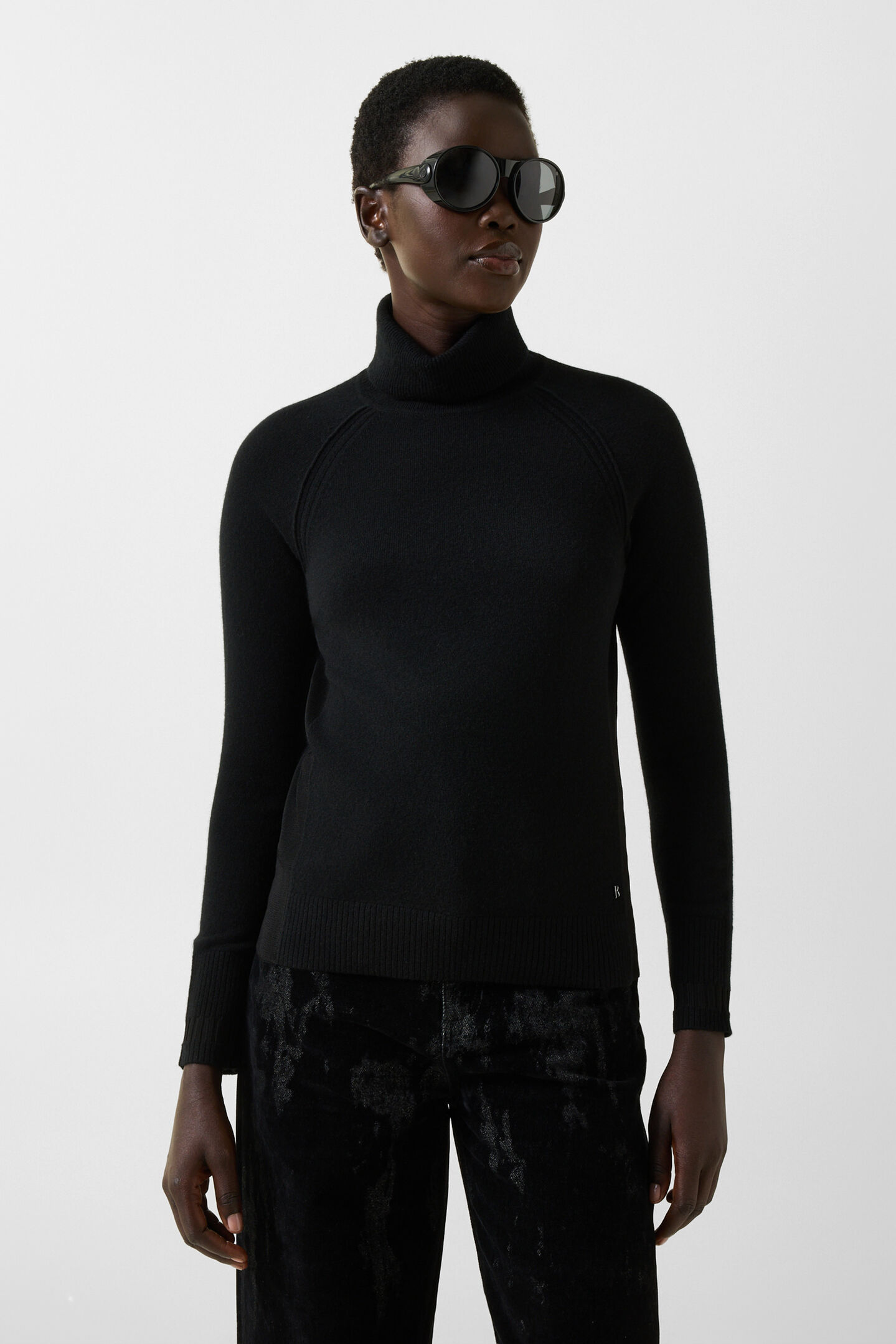 Vaiana pure new wool and cashmere jumper Black