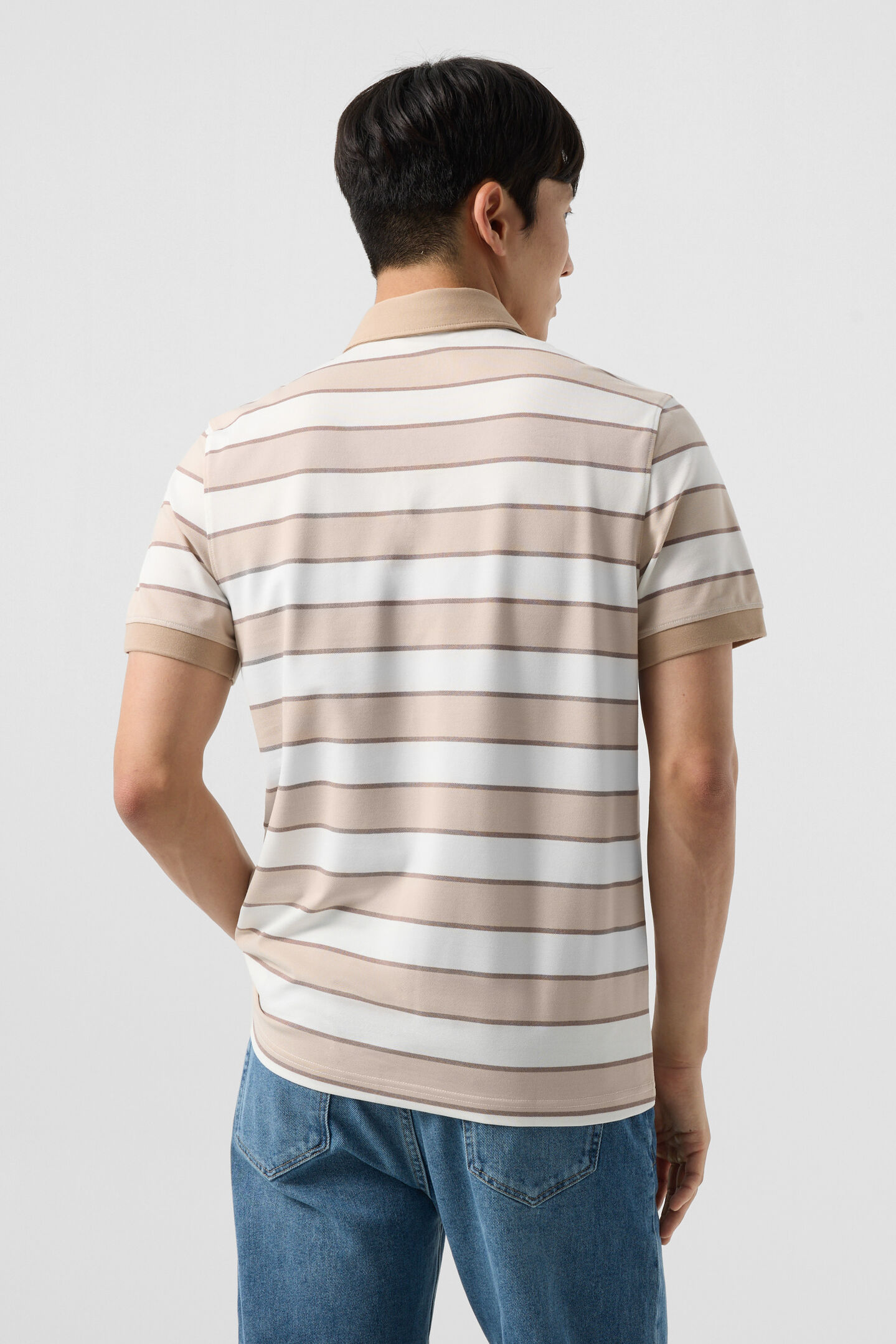 Timo piqu&eacute; polo shirt Beige/Off-White
